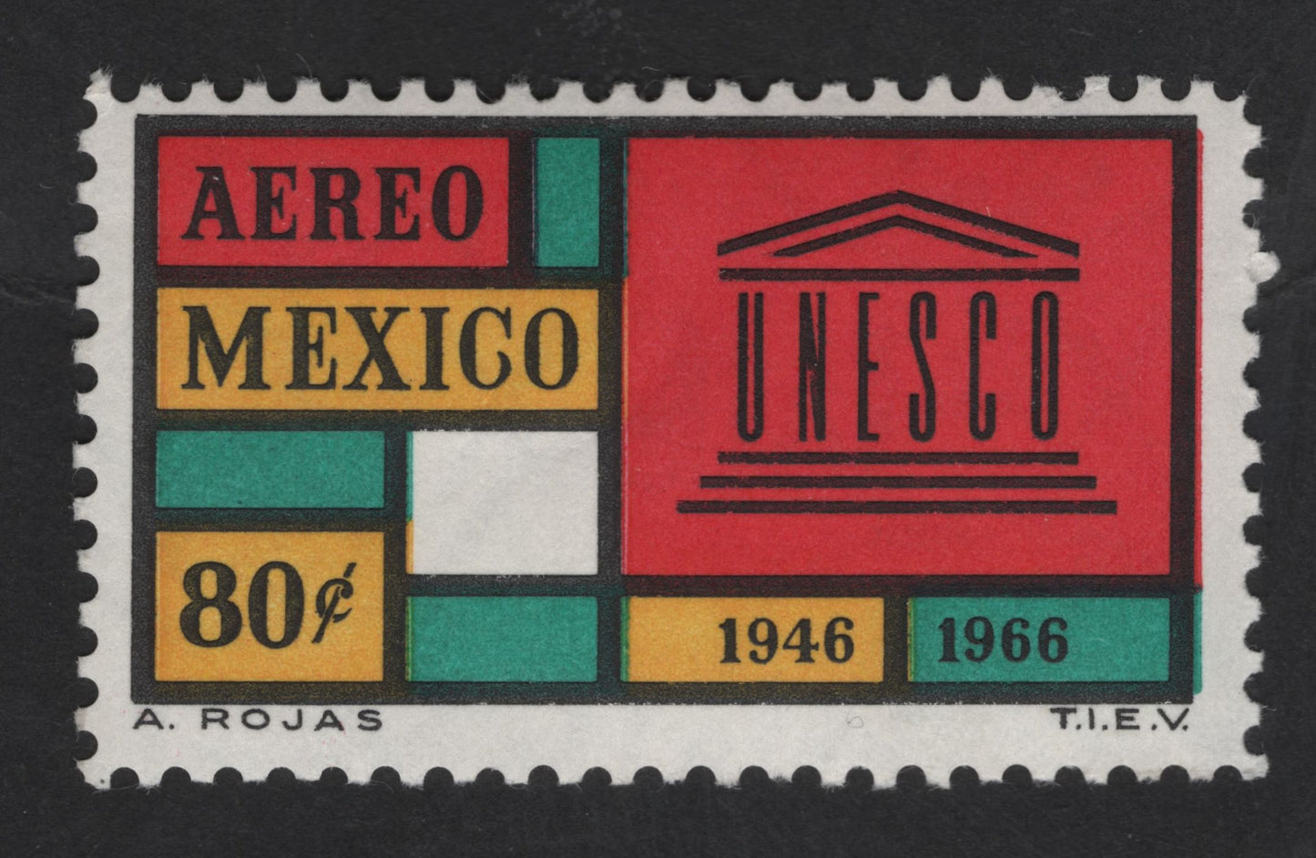 SCG13559 - Mexico 1966 – UNESCO 20th Anniversary Airmail Stamp (80¢)