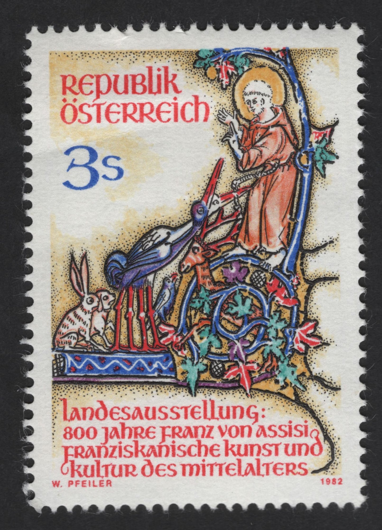 SCG13580 - Austria 1982 – 800 Years of St. Francis of Assisi Exhibition (3 Schilling)