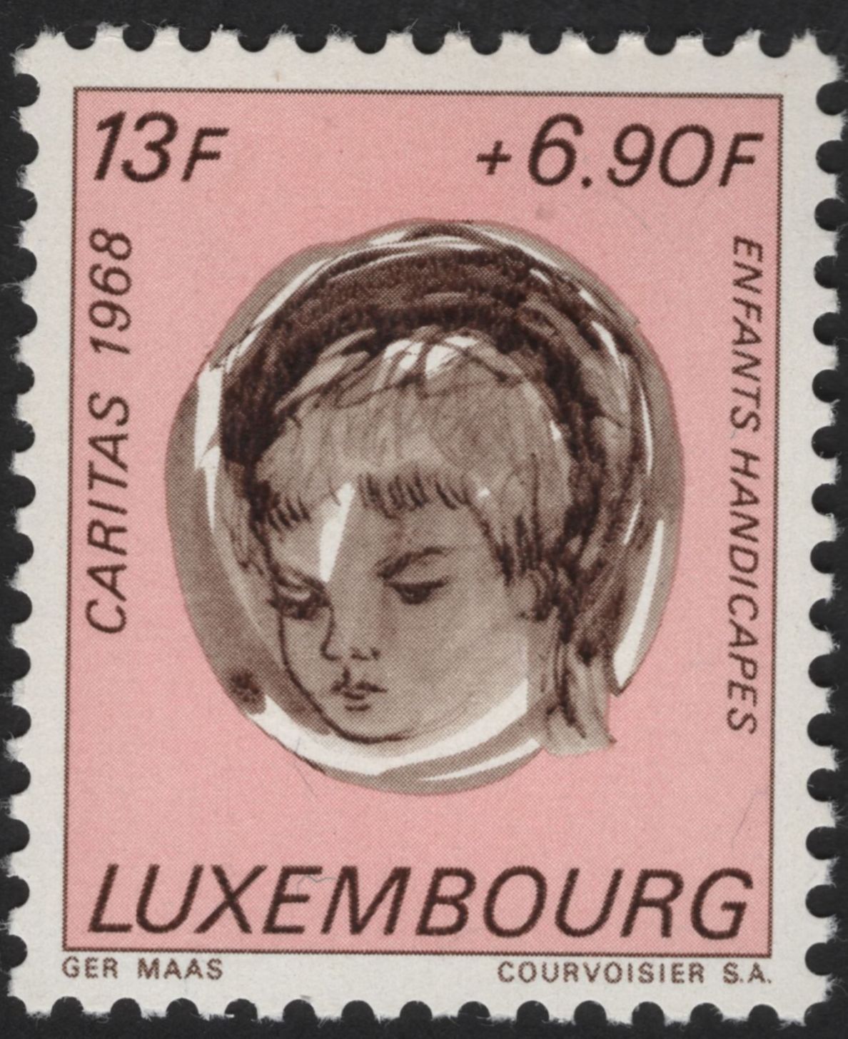 SCG13099 - Luxembourg 1968 Caritas – Children with Disabilities Charity Stamp Set