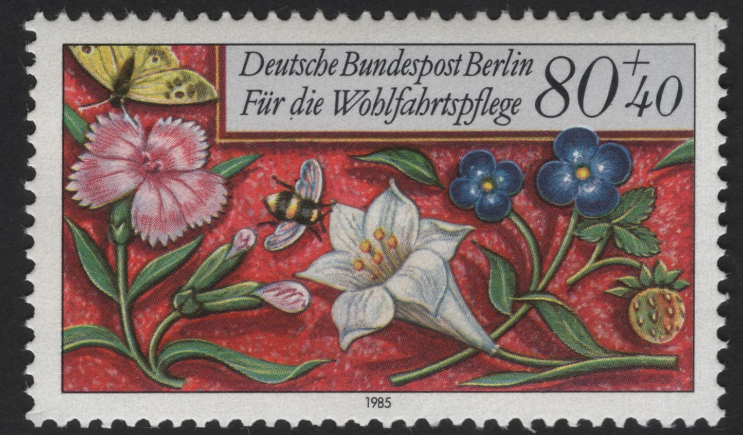 SCG13132 - Germany (Berlin) 1985 Welfare Charity Stamps – Flowers and Insects Series