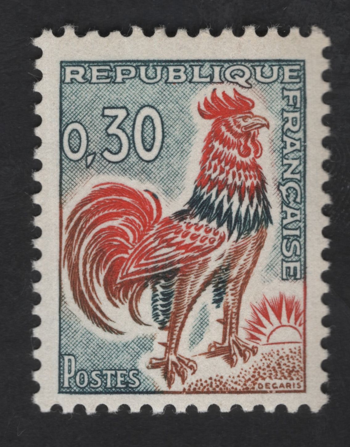 SCG13535 - France 0.30 Franc Gallic Rooster Definitive – Decaris Design