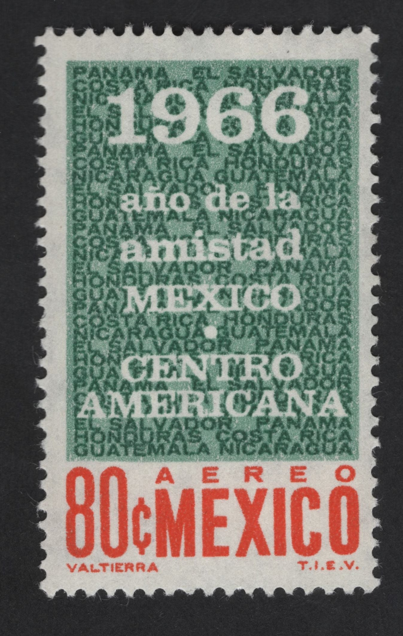SCG13543 - Mexico 1966 Airmail – Central American Integration (80¢)