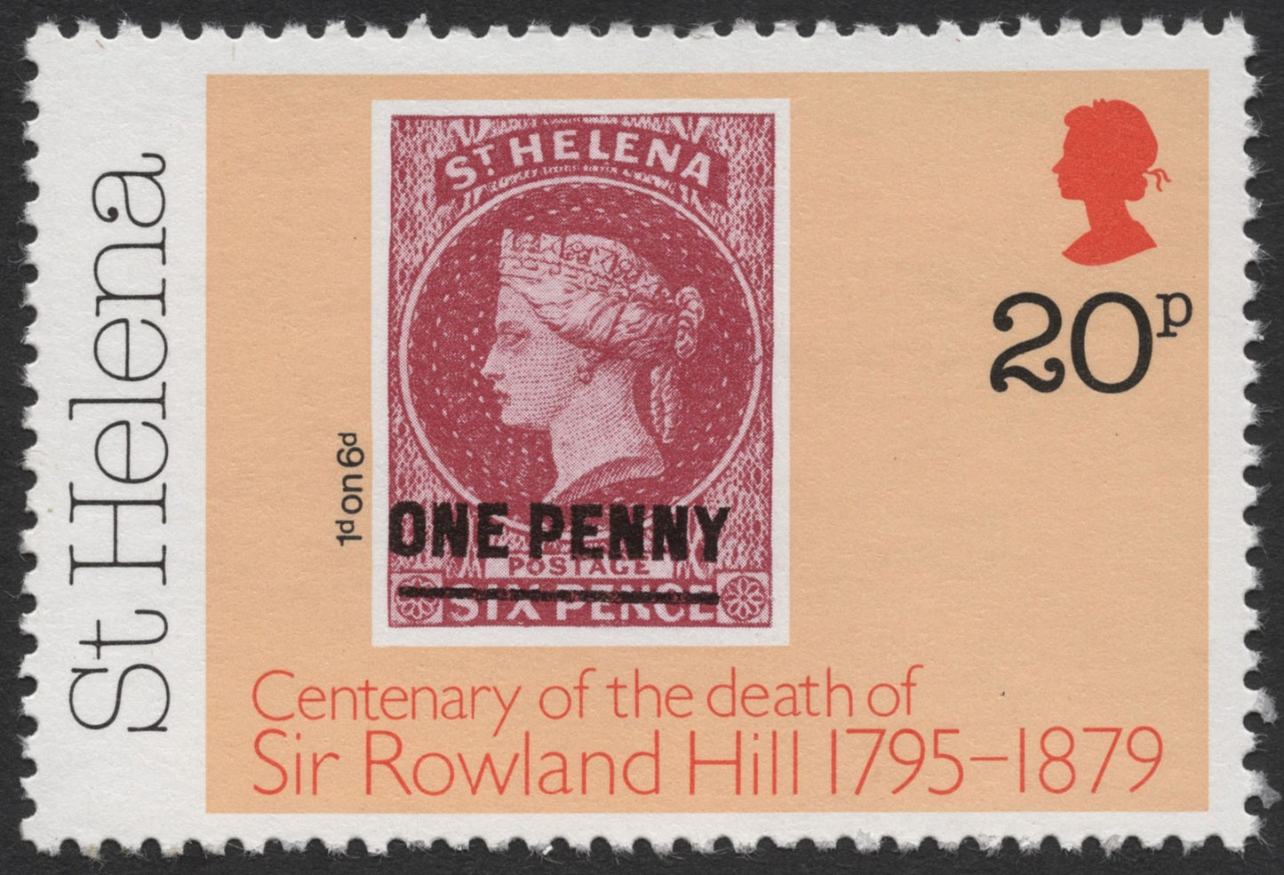 SCG518 - St. Helena 1979 Stamp-on-Stamp Issue – Sir Rowland Hill Centenary 20p