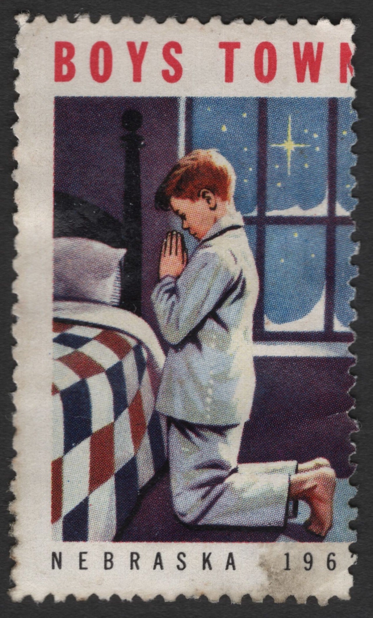 SCG11694 - Boys Town Charity Seal – Nebraska Prayer Illustration (USA, 1960s)