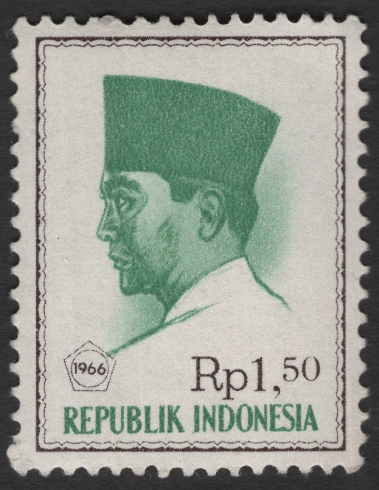 SCG11695 - Indonesia 1966 President Sukarno Definitive – Rp 1.50