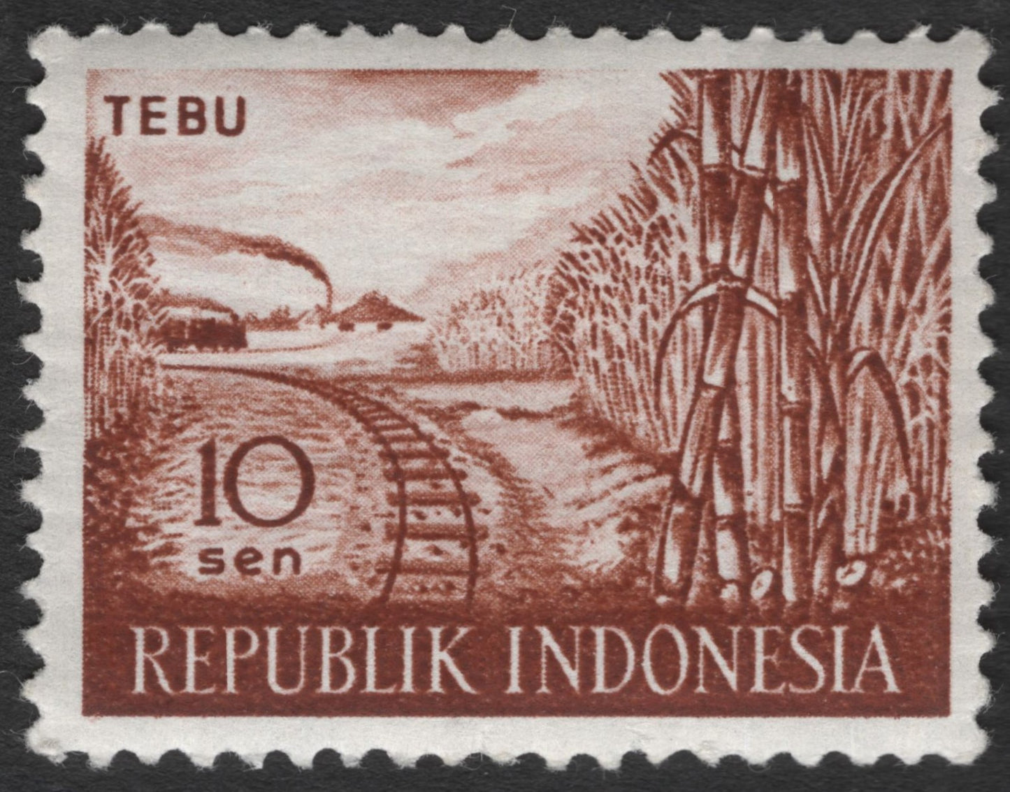 SCG11962 - Indonesia 10 Sen “Tebu Sugar Cane” Agricultural Development Stamp