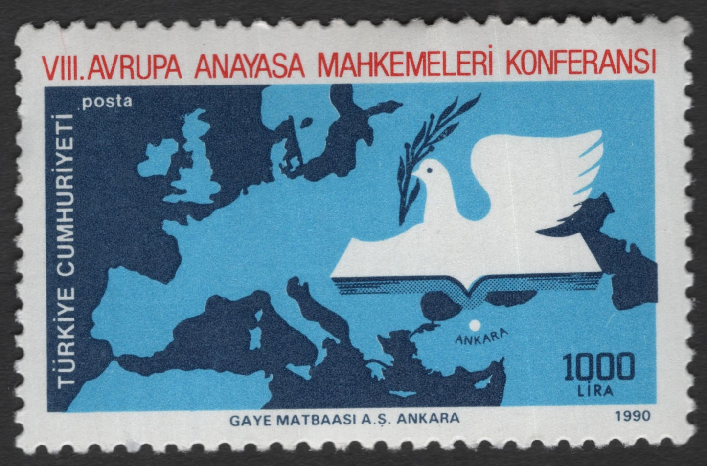 SCG11707 - Turkey 1990 – European Constitutional Courts Conference, Ankara (1000 Lira)