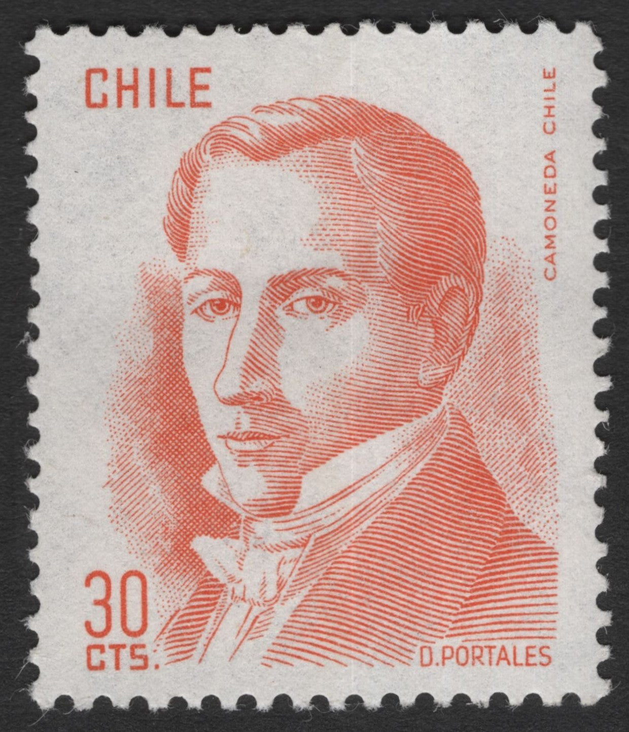 SCG11653 - Chile 30 Centavos — Diego Portales (Definitive Issue)