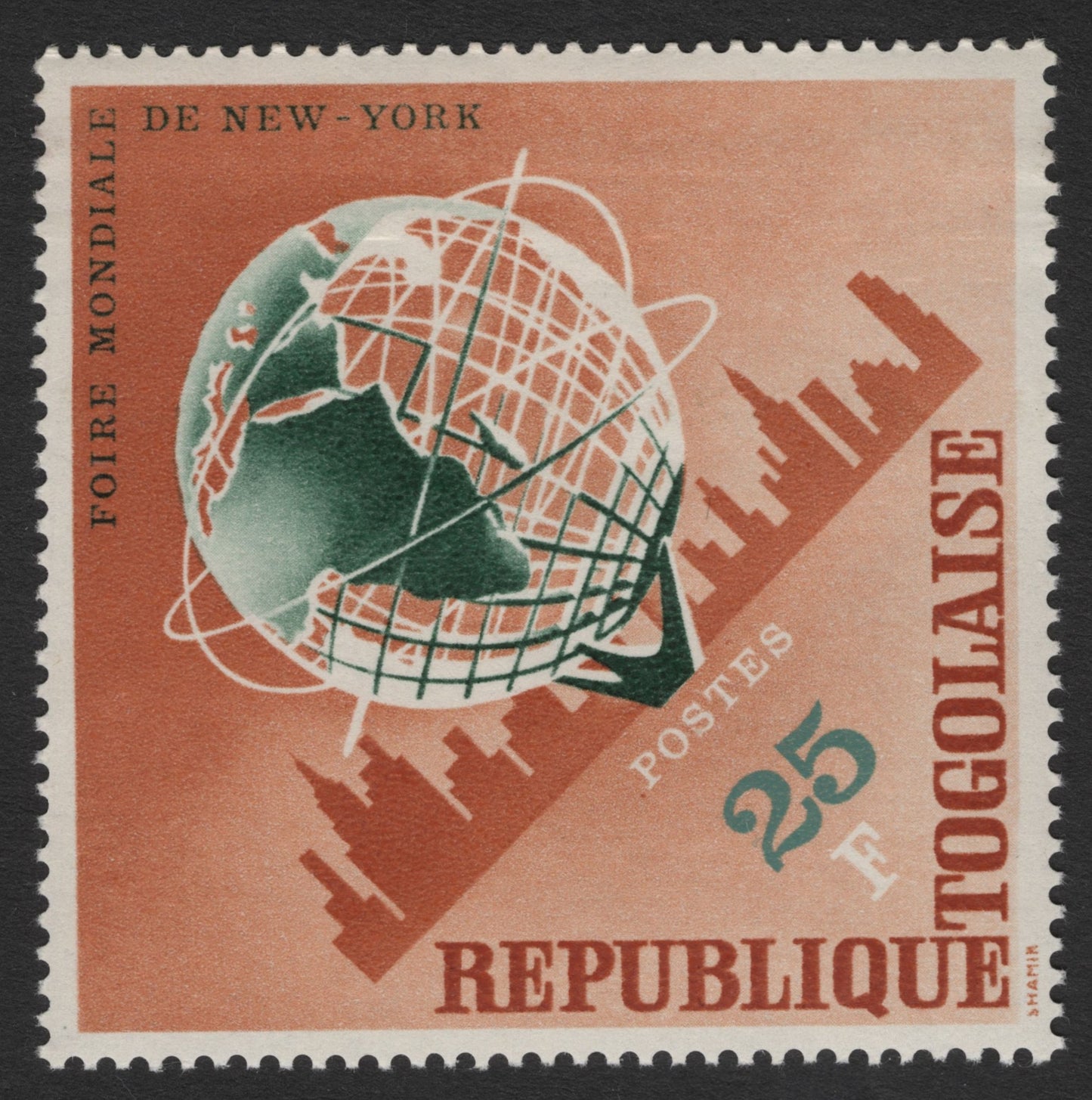 SCG11656 - Togo 25F New York World’s Fair Airmail Commemorative