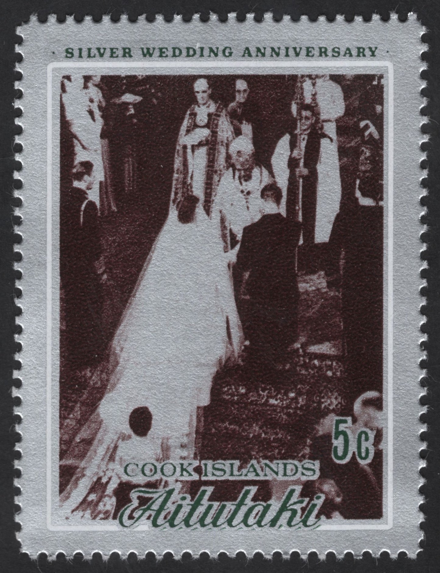 SCG12344 - Silver Wedding Anniversary – Aitutaki (Cook Islands) 5c