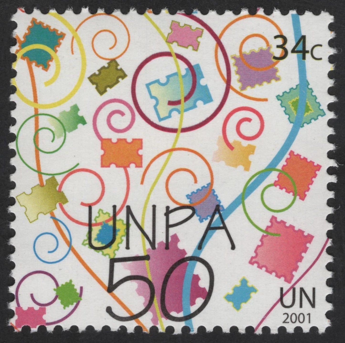 SCG12333 - United Nations Postal Administration 50th Anniversary – 34c (2001)
