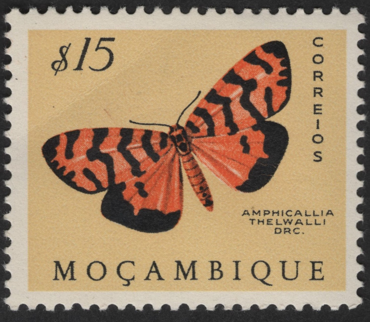 SCG13064 - Mozambique 15$ – Correi os Amphicallia thelwalli Butterfly Stamp