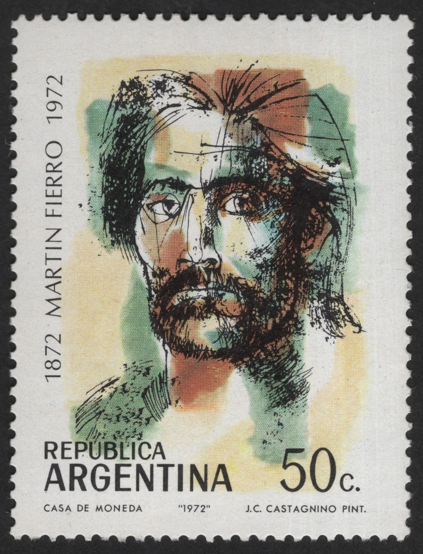 SCG13033 - Argentina 1972 – Martin Fierro Portrait by J.C. Castagnino (50c)