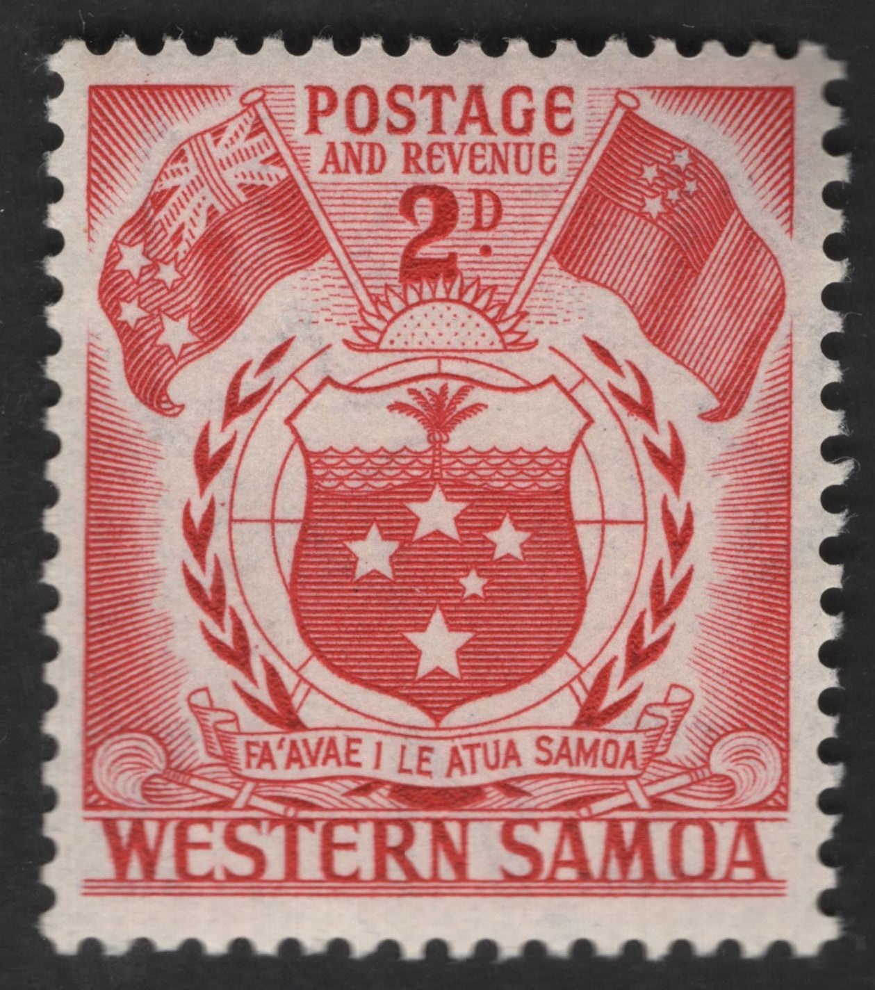 SCG13026 - Western Samoa 2d Postage and Revenue – National Coat of Arms Definitive Stamp
