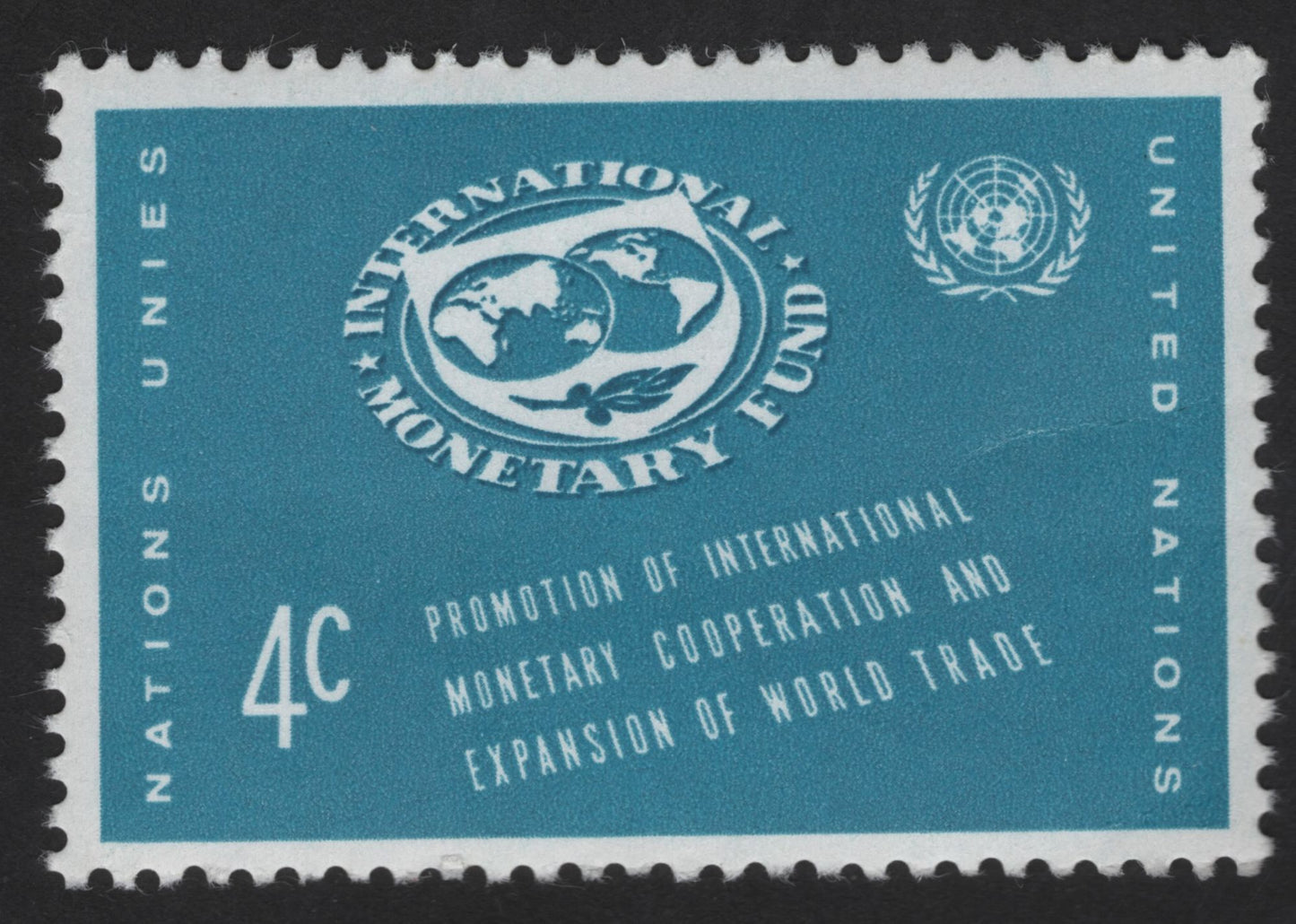 SCG13156 - United Nations 4¢ Stamp – International Monetary Fund (IMF) and World Trade Cooperation