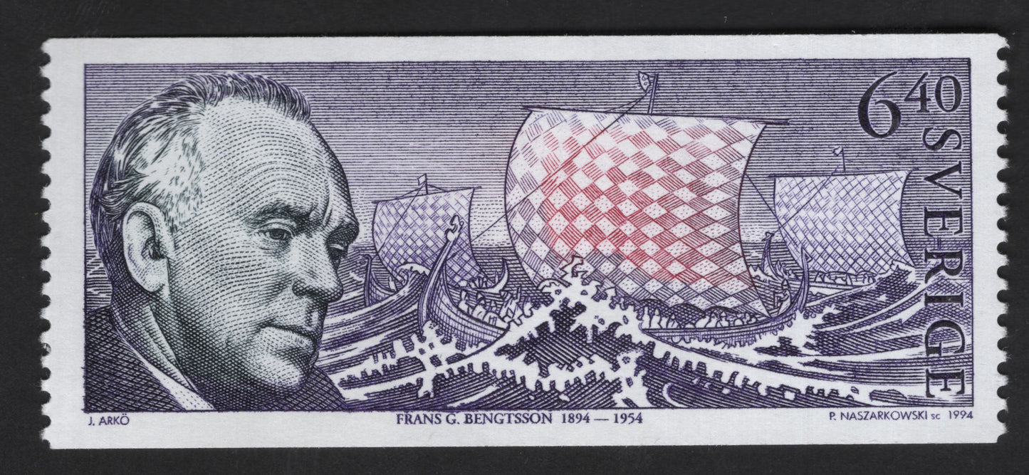 SCG13166 - Sweden 6.40 Kr Frans G. Bengtsson Literary Commemorative Stamp (1994)