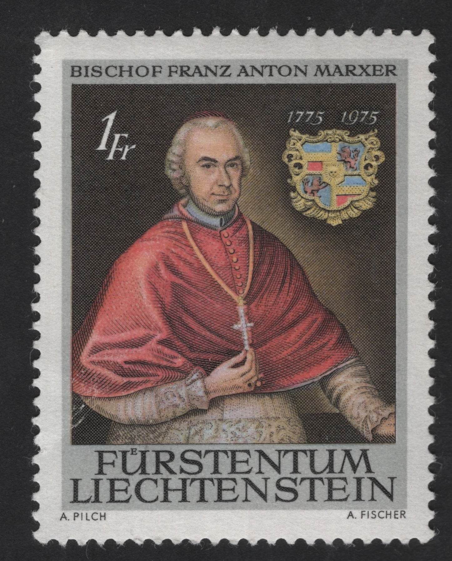 SCG13174 - Bishop Franz Anton Marxer Bicentenary Stamp – 1 Fr (1975)