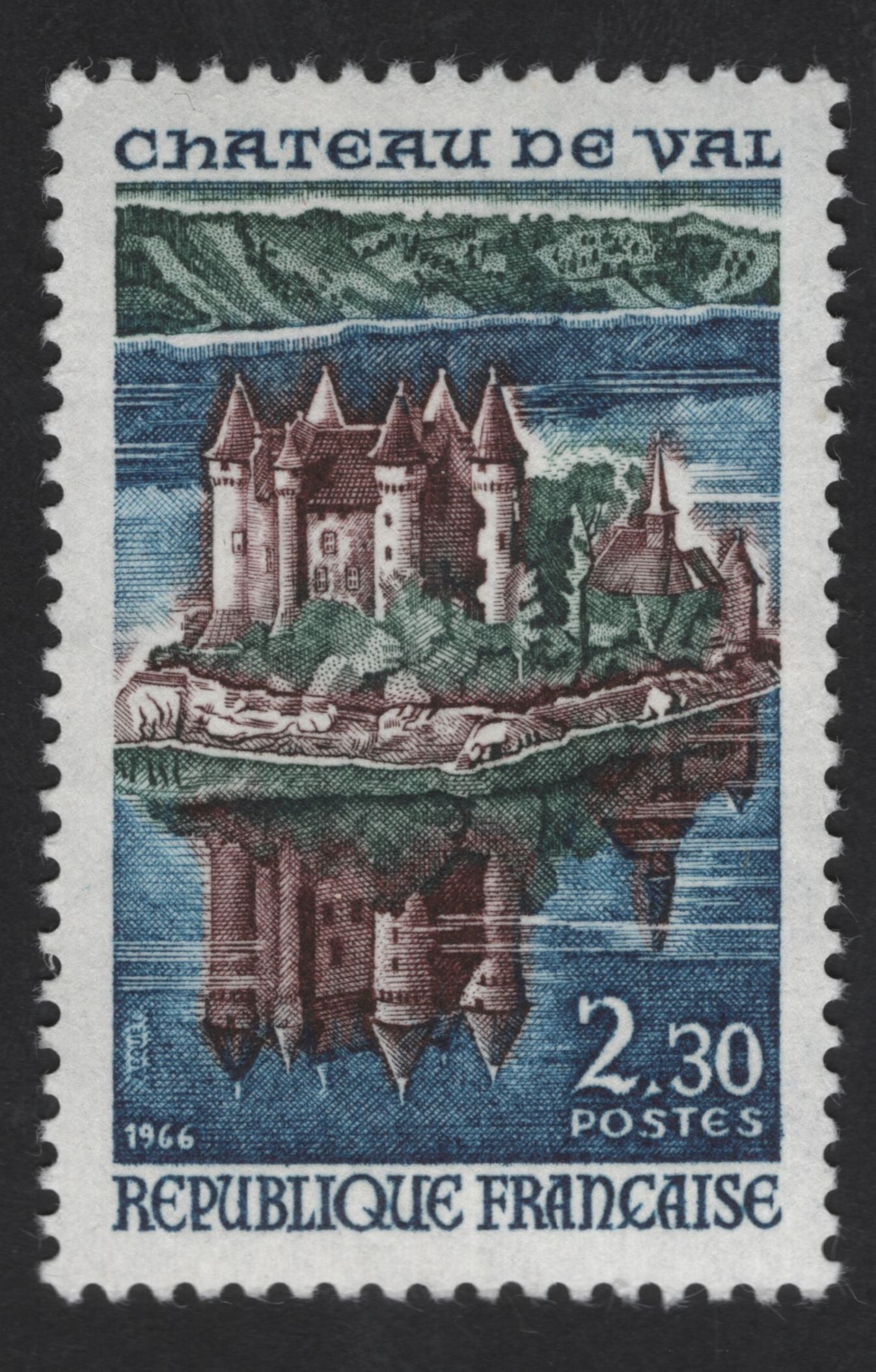 SCG13218 - Château de Val Castle – France 2.30F Commemorative Stamp (1966)