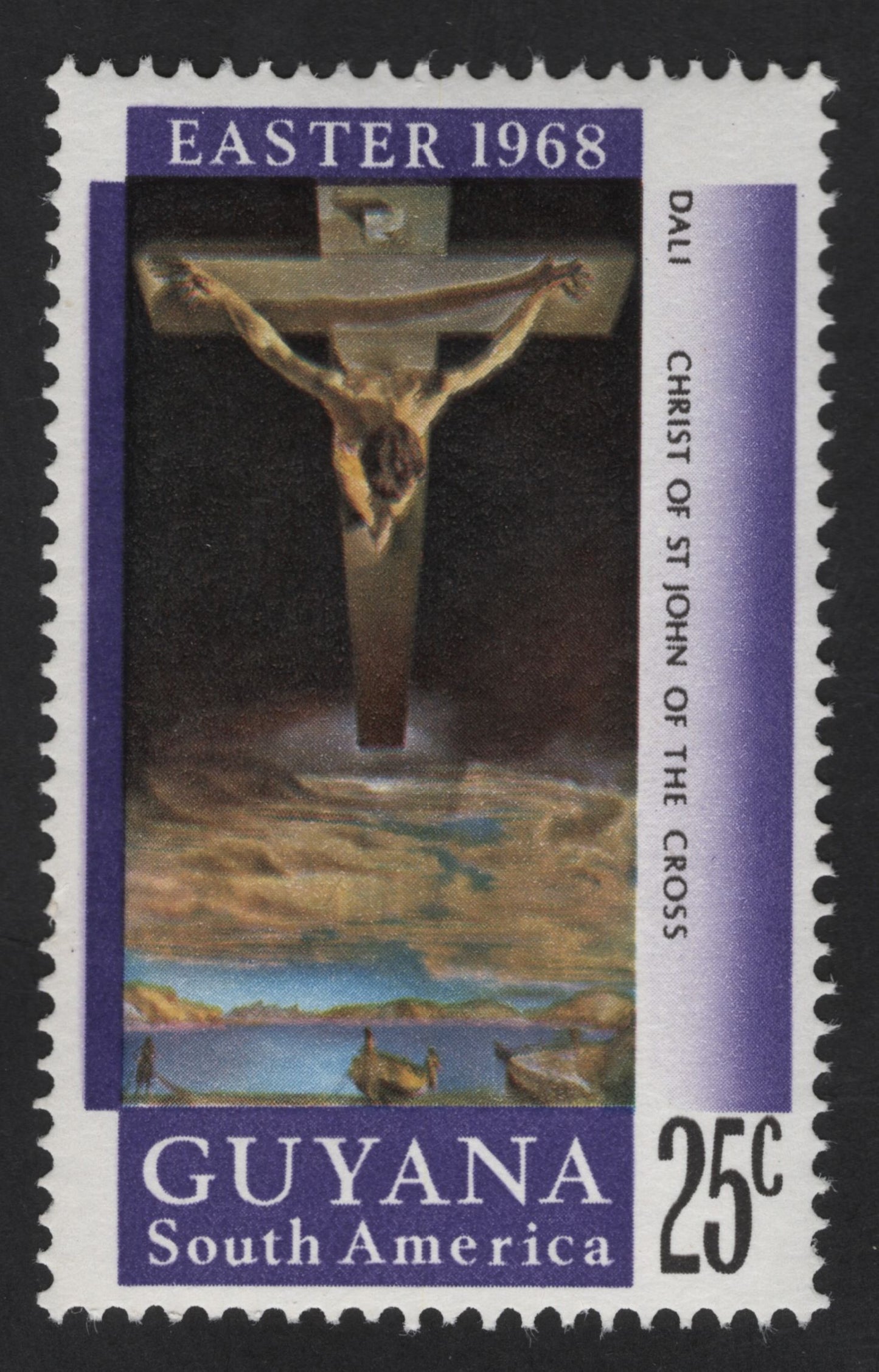 SCG13125 - Guyana 1968 Easter – Salvador Dalí Christ of St John of the Cross 25c