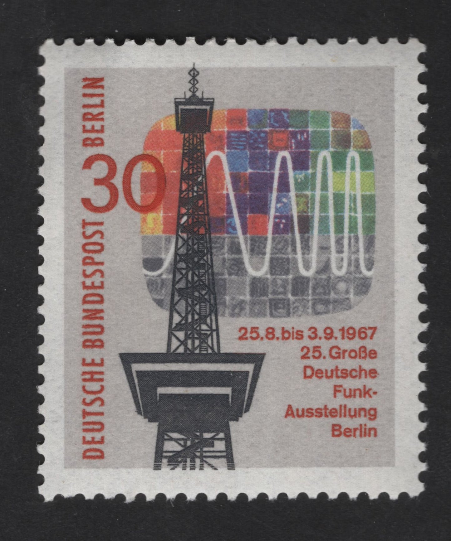 SCG13108 - Germany (Berlin) 1967 – 30 Pfennig 25th German Radio Exhibition Stamp
