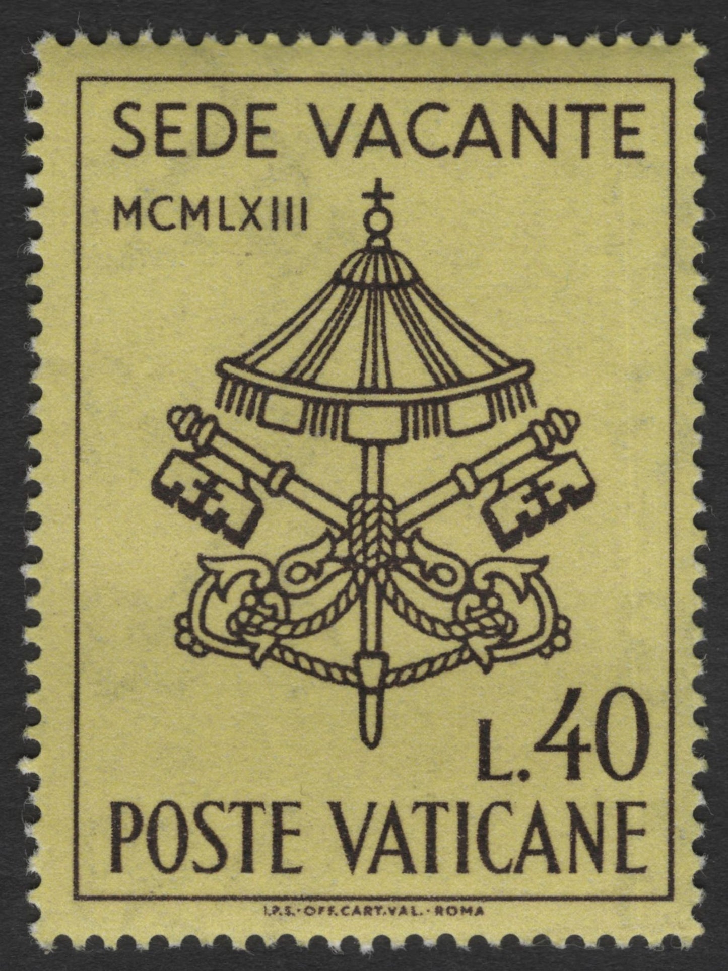 SCG11823 - Vatican City 1963 “Sede Vacante” Interregnum Definitive Set (Italy/Vatican)