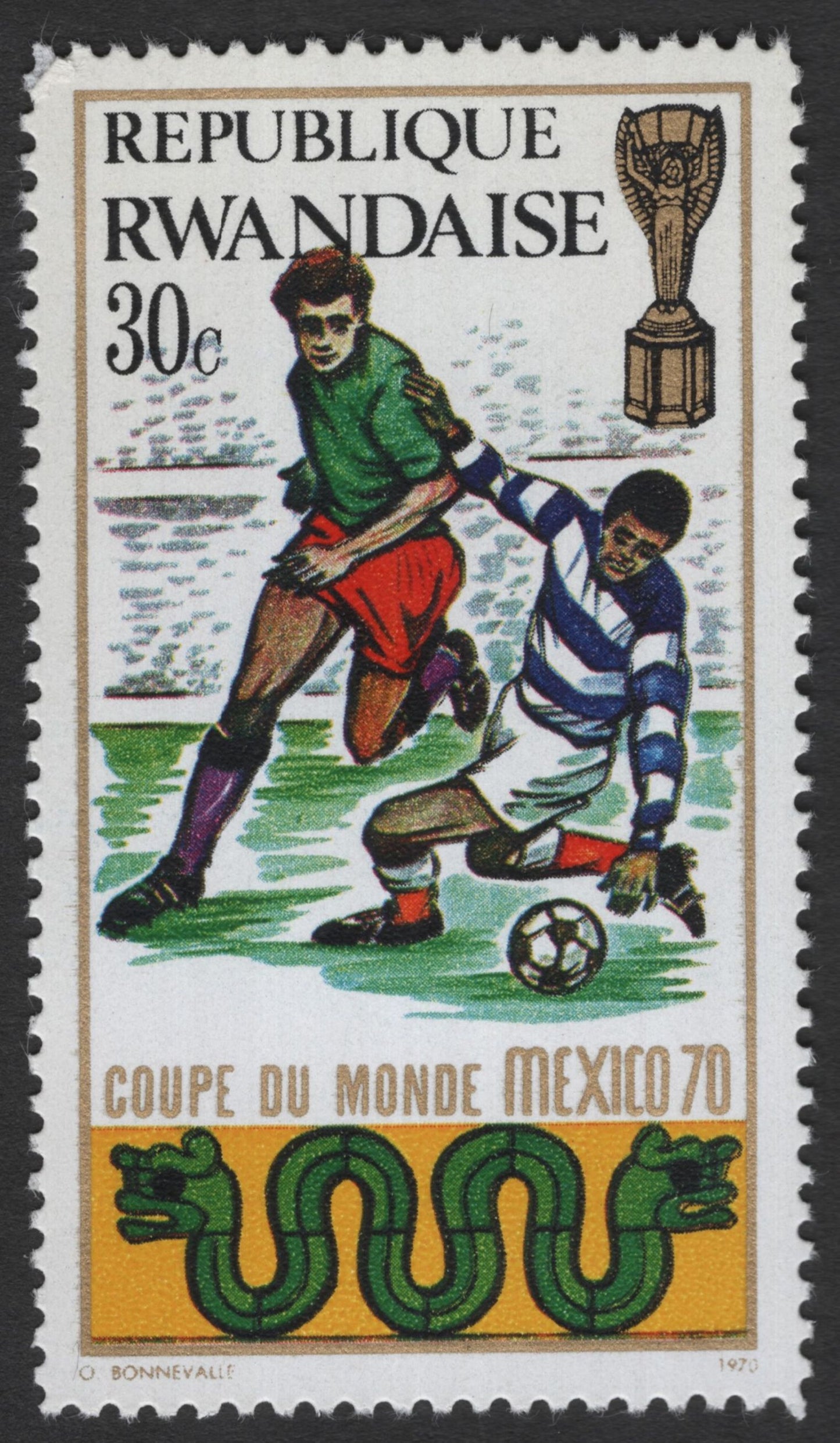 SCG11987 - Rwanda 1970 FIFA World Cup Mexico Football Stamps Set