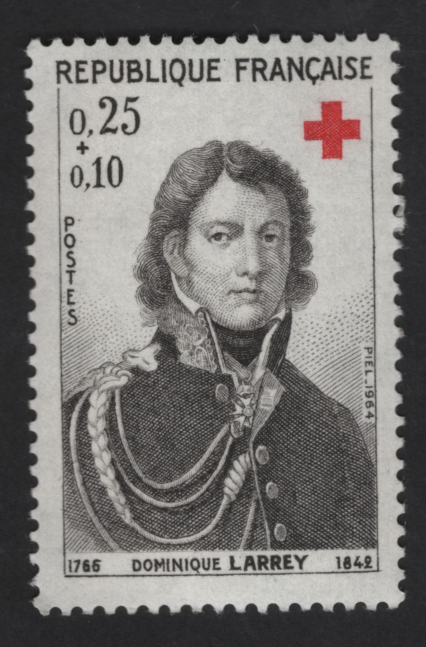 SCG13788 - France 1964 Red Cross Semi-Postal – Dominique Larrey (0.25 + 0.10)