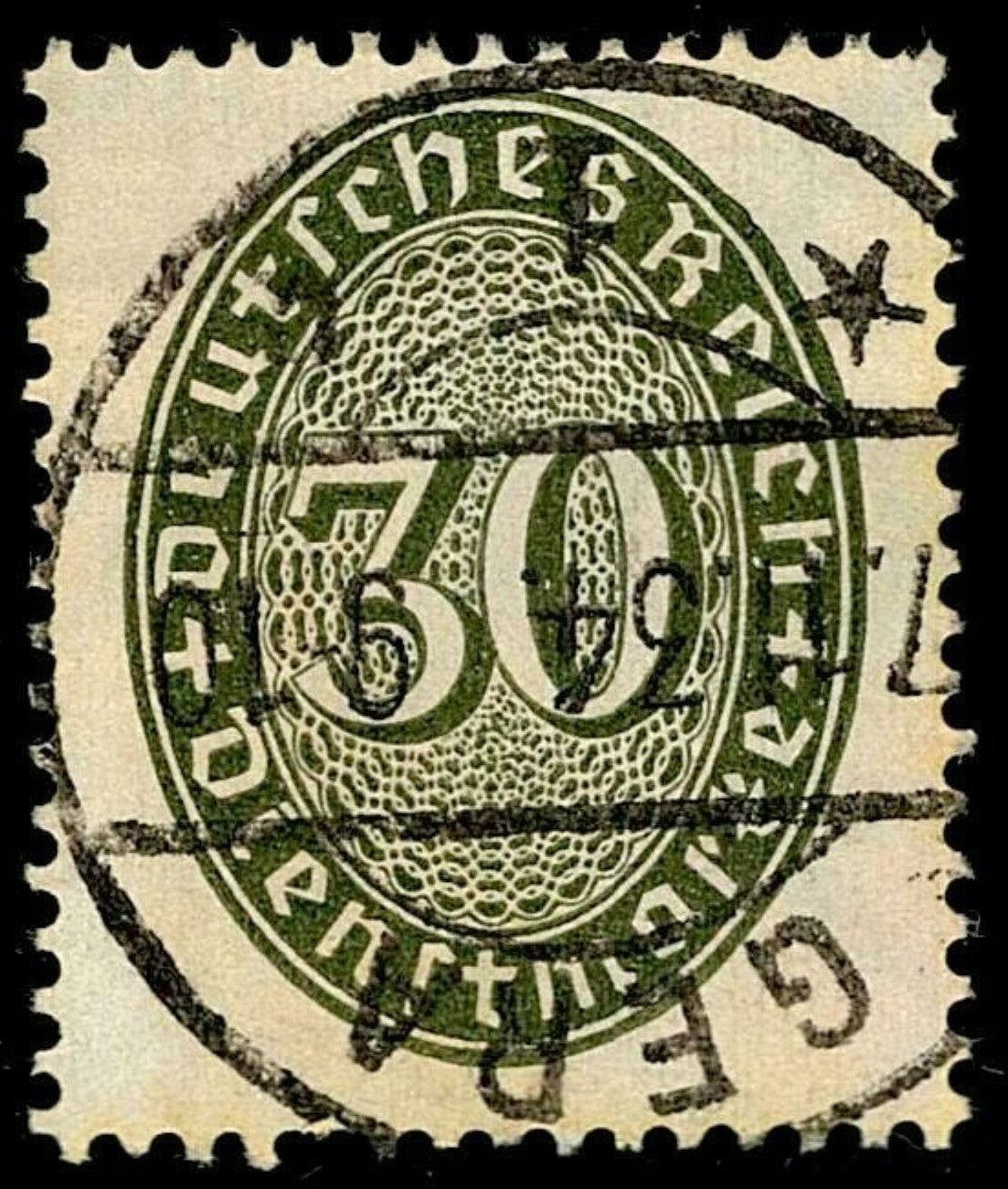 SCG1581 - Germany 1920 Dienstmarke – 30 Pfennig Green (Used)