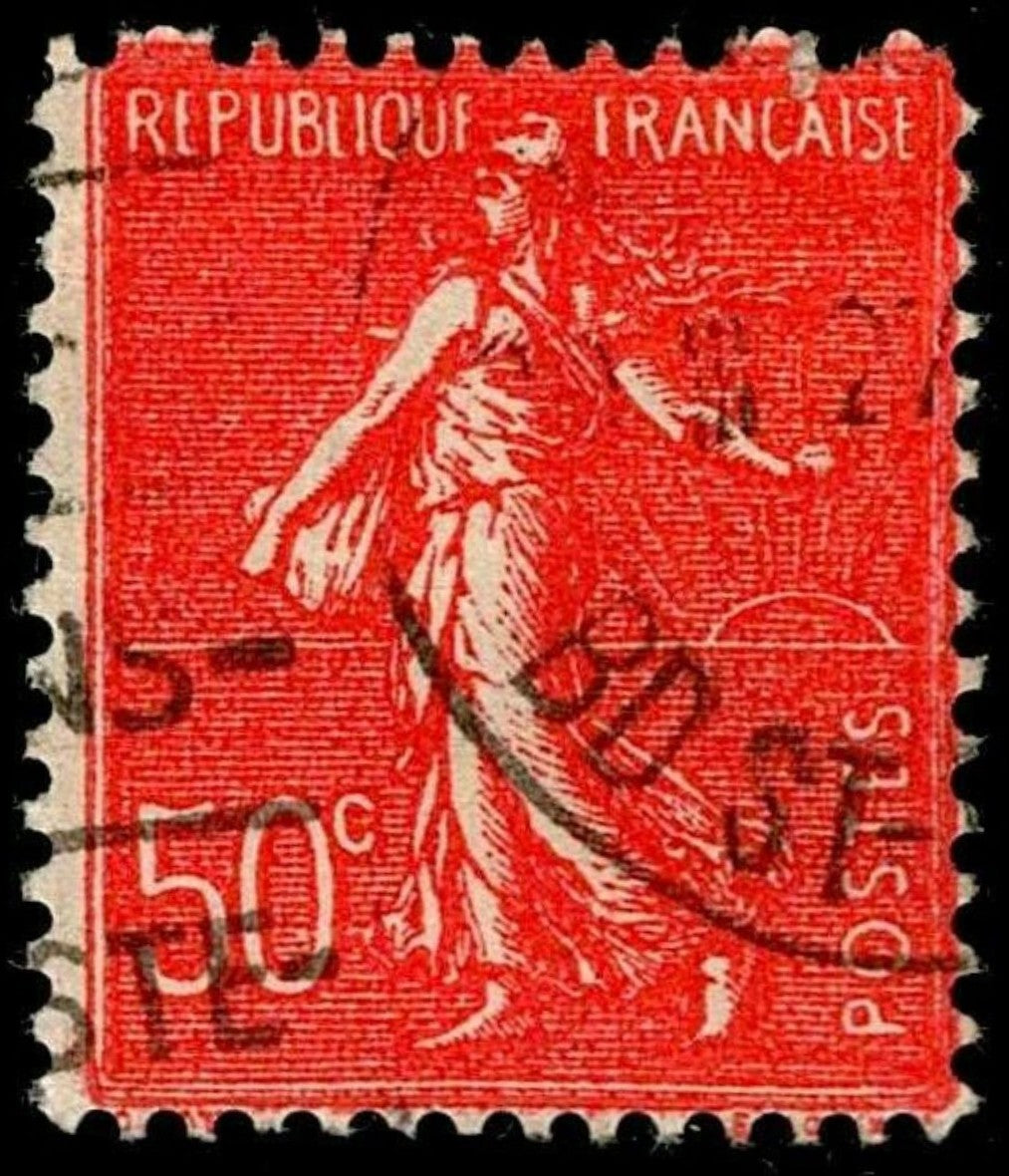 SCG1610 - France 1907 – 50c Red Sower Type Mouchon (Used)