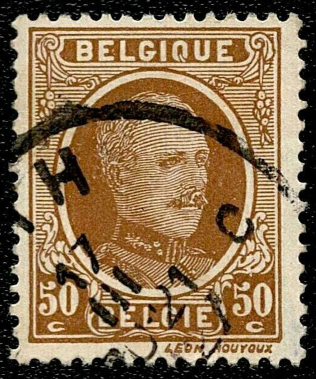 SCG1629 - Belgium – King Leopold II 50c Brown (Used)