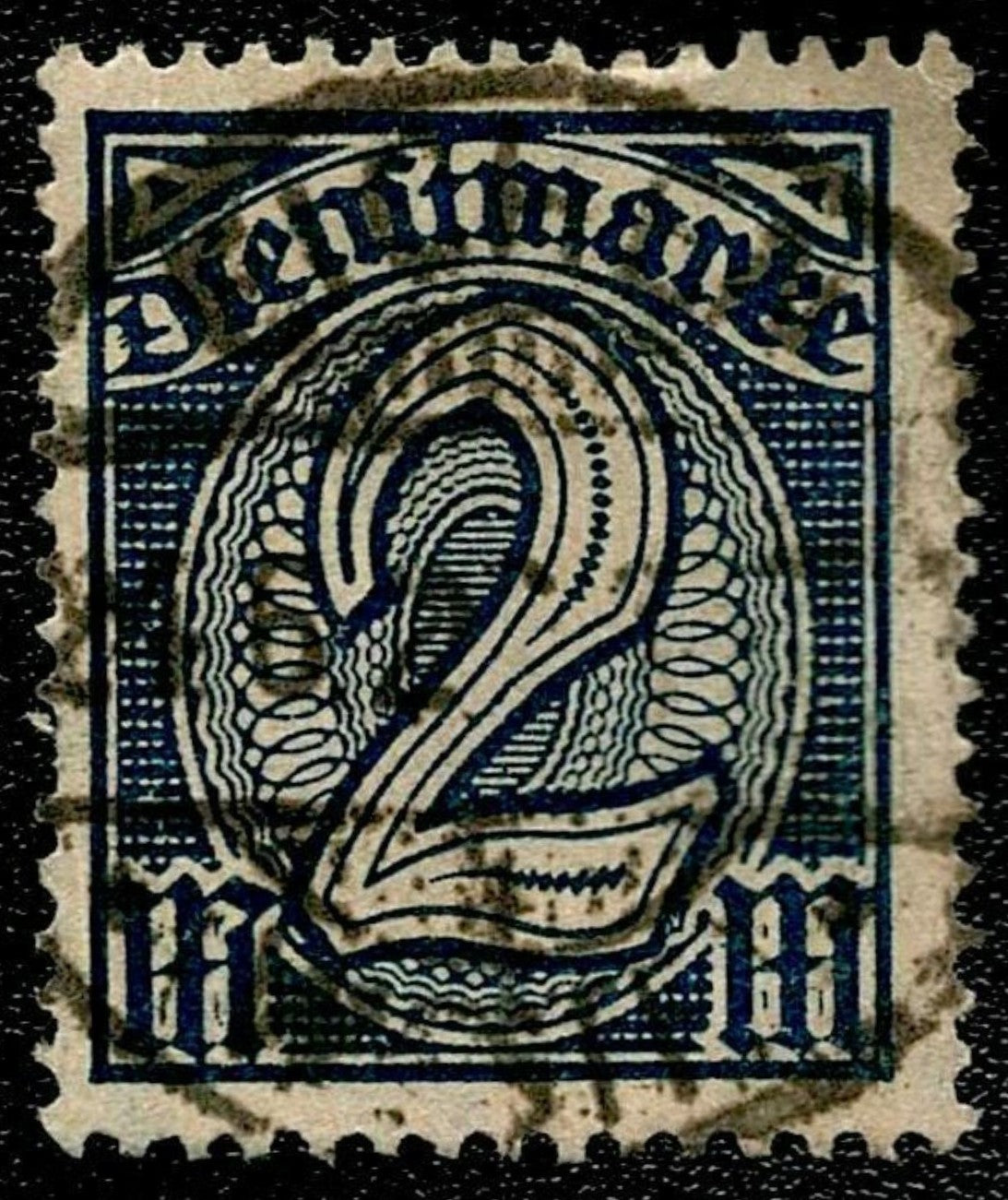 SCG1615 - Germany 2 Mark Dienstmarke – Blue Official Issue (Used)