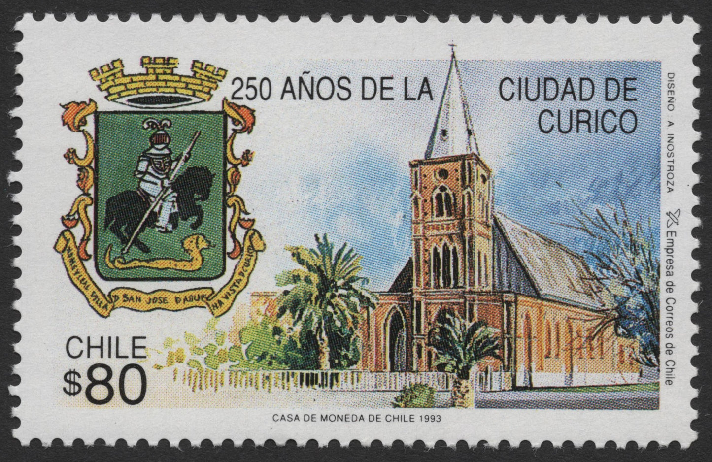 SCG484 - Chile 1993 Stamps – Historic City Anniversaries Set