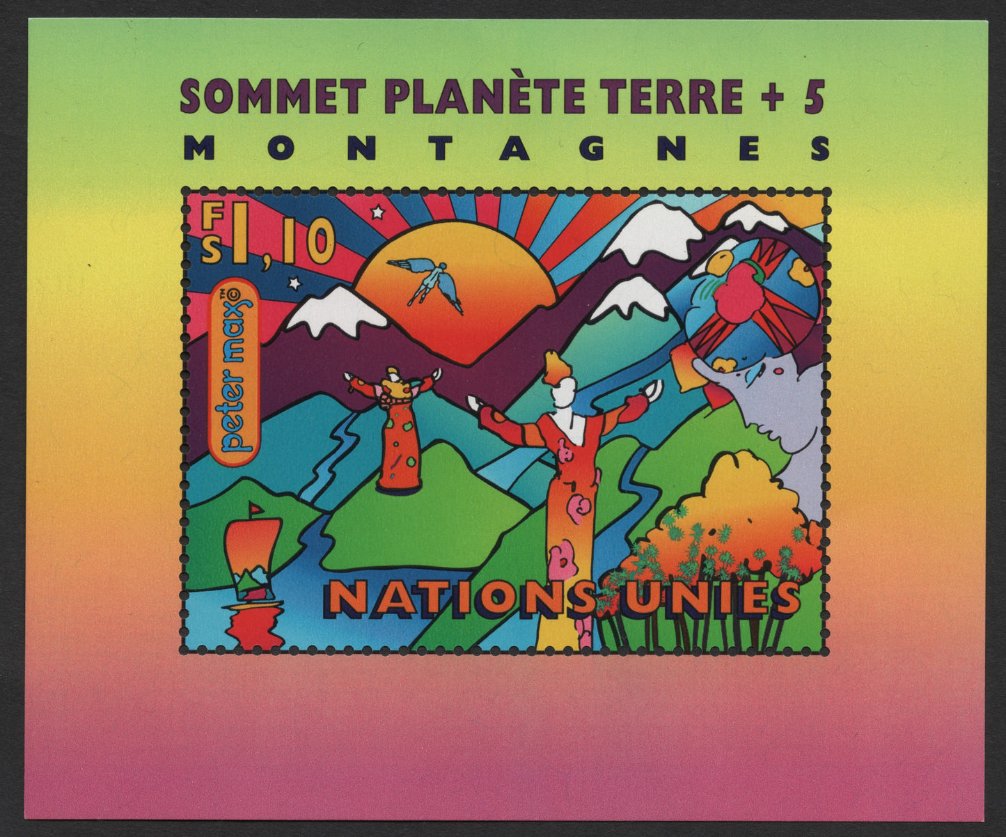 SCG547 - United Nations Earth Summit +5 Mountains Miniature Sheet
