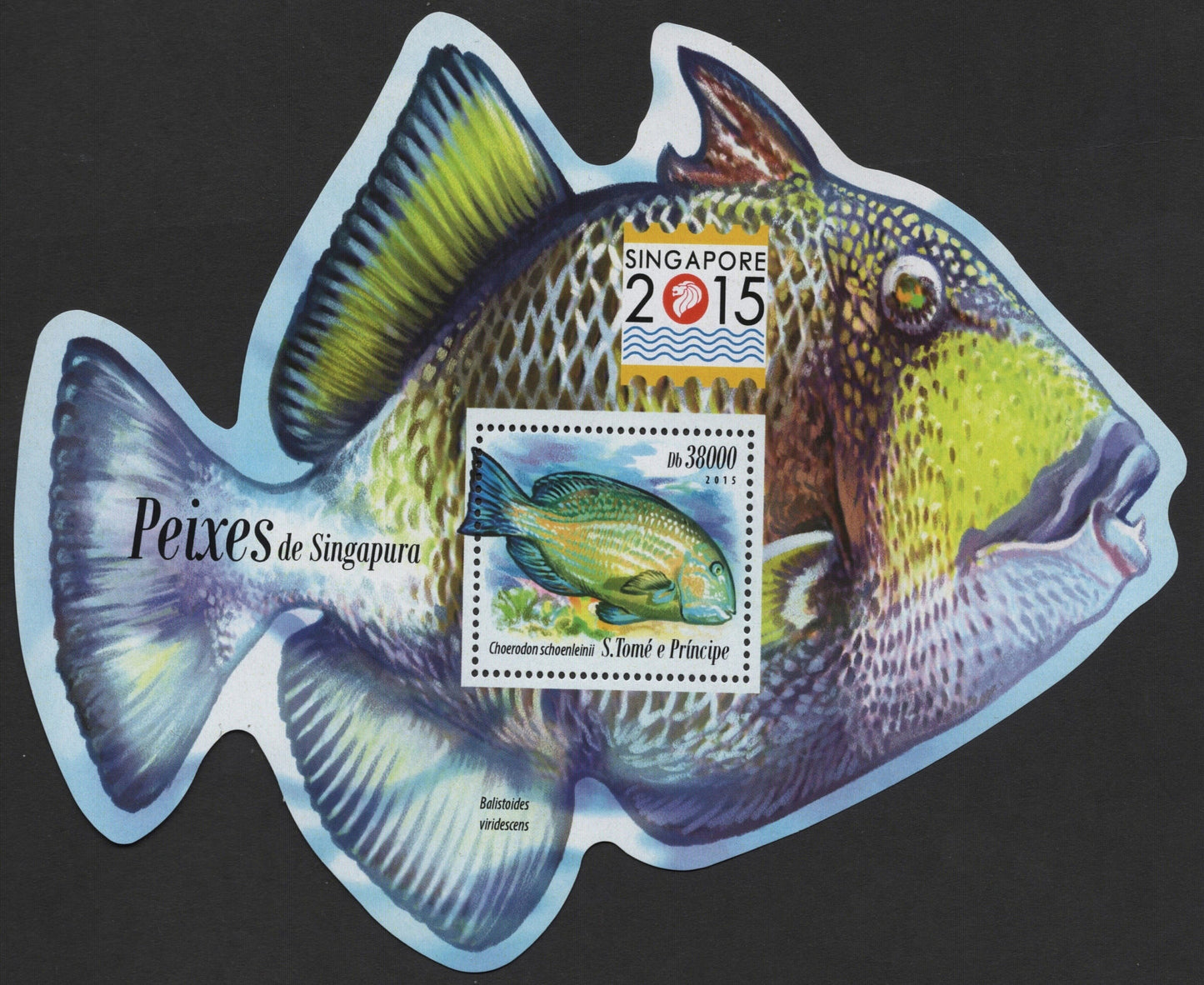 SCG554 - São Tomé e Príncipe 2015 - Singapore Fish Shaped Miniature Sheet