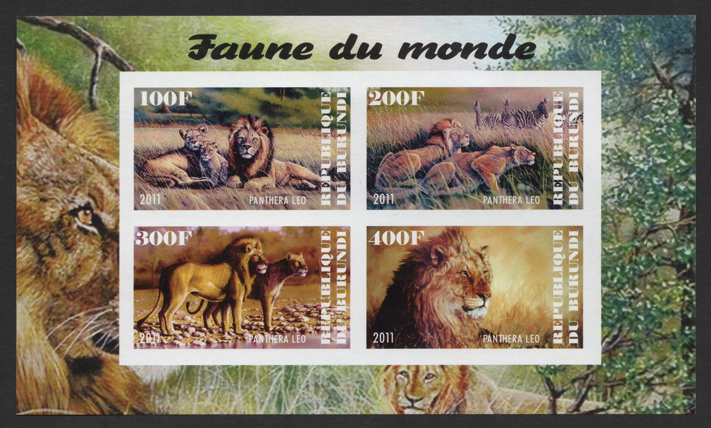 SCG539 - Faune du Monde – Lions of Burundi Miniature Sheet