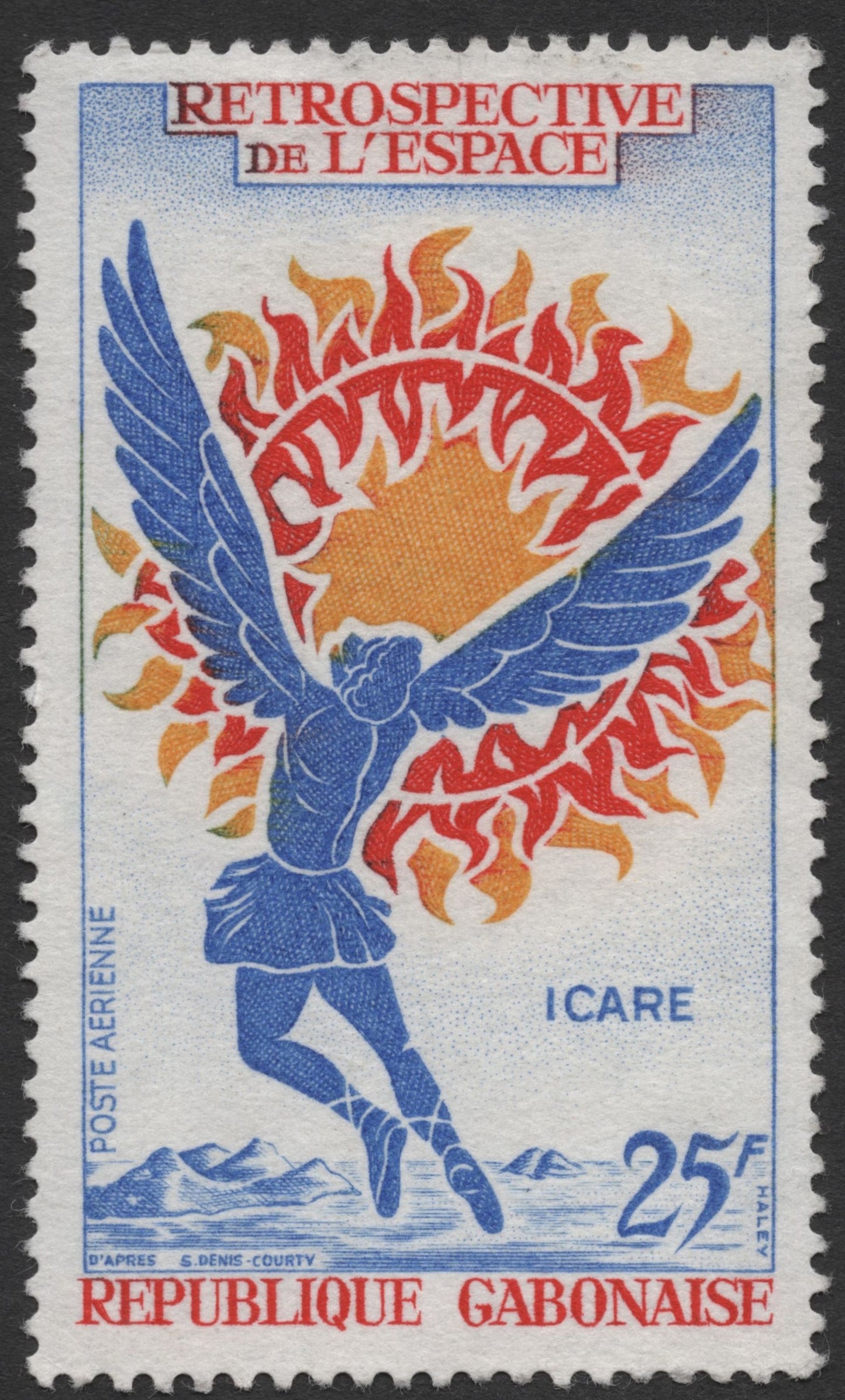 SCG1754 - Gabon 1969 Icarus Stamp – Retrospective de l’Espace