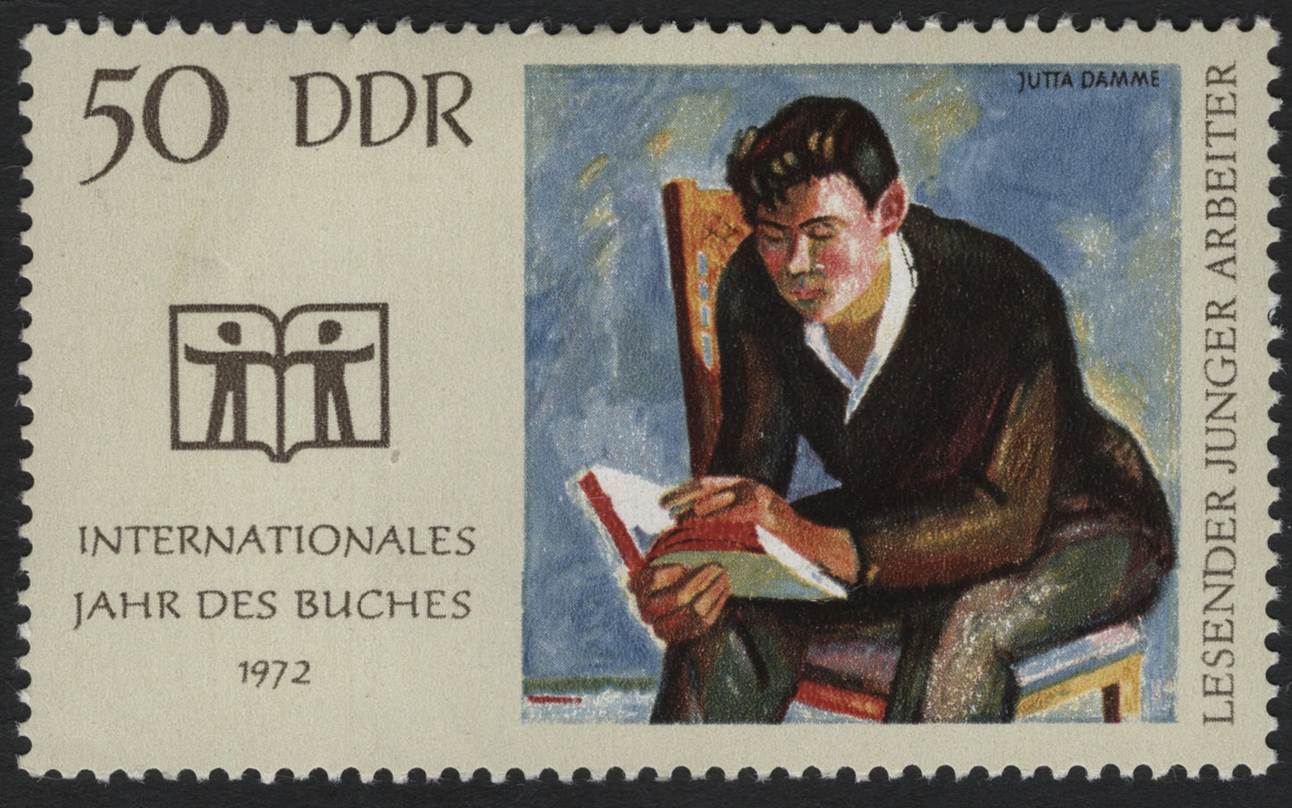 SCG9865 - DDR 1972 – International Year of the Book: “Lesender junger Arbeiter” (50 Pf)