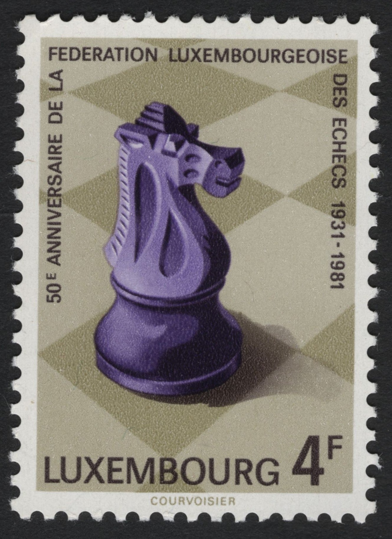 SCG9844 - Luxembourg 1981 – 50th Anniversary of the Luxembourg Chess Federation – 4F Knight Design