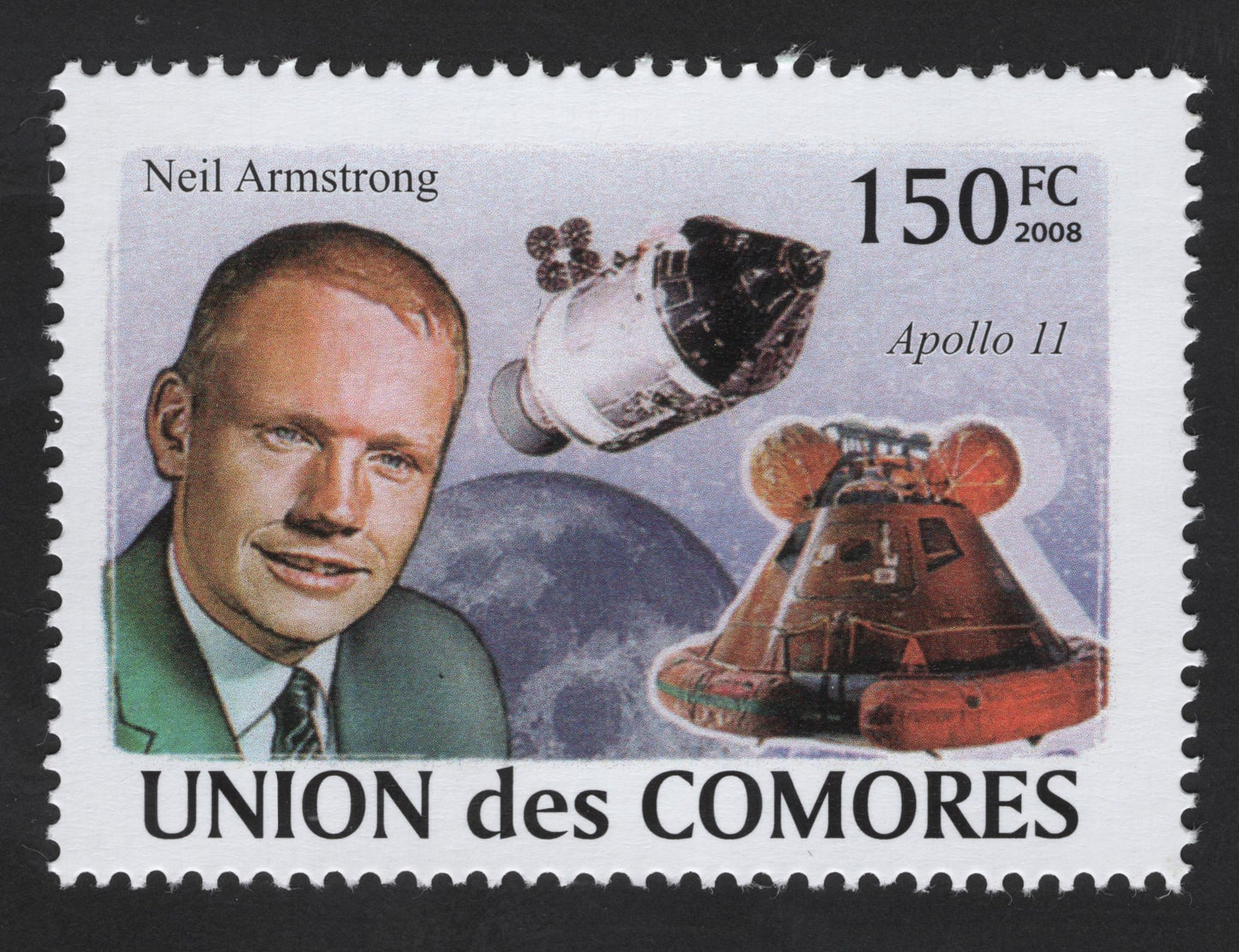 SCG13286 - Neil Armstrong & Apollo 11 Commemorative Stamp – Comoros 2008