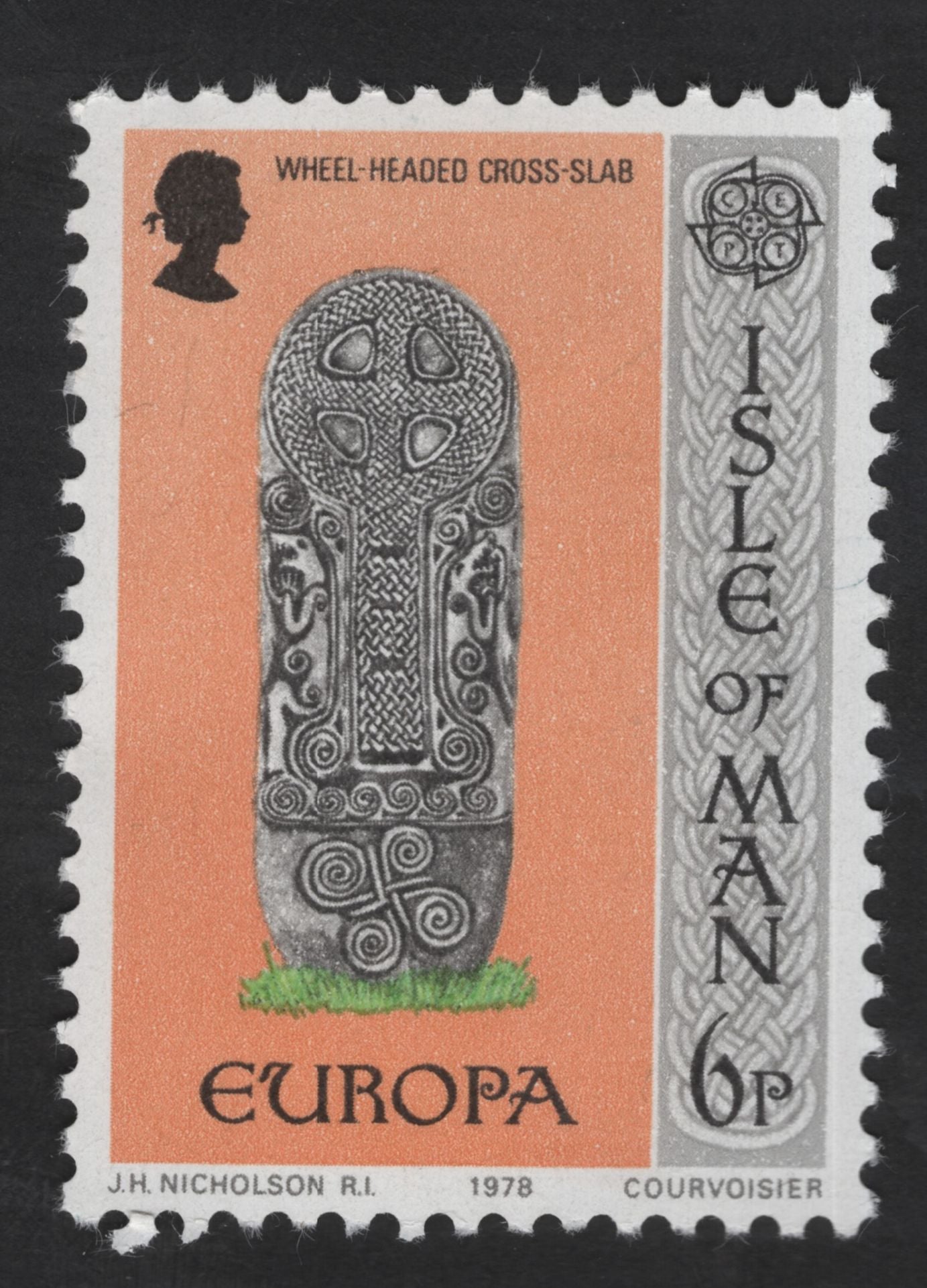 SCG13297 - Isle of Man 1978 Europa – Wheel-Headed Cross-Slab 6p