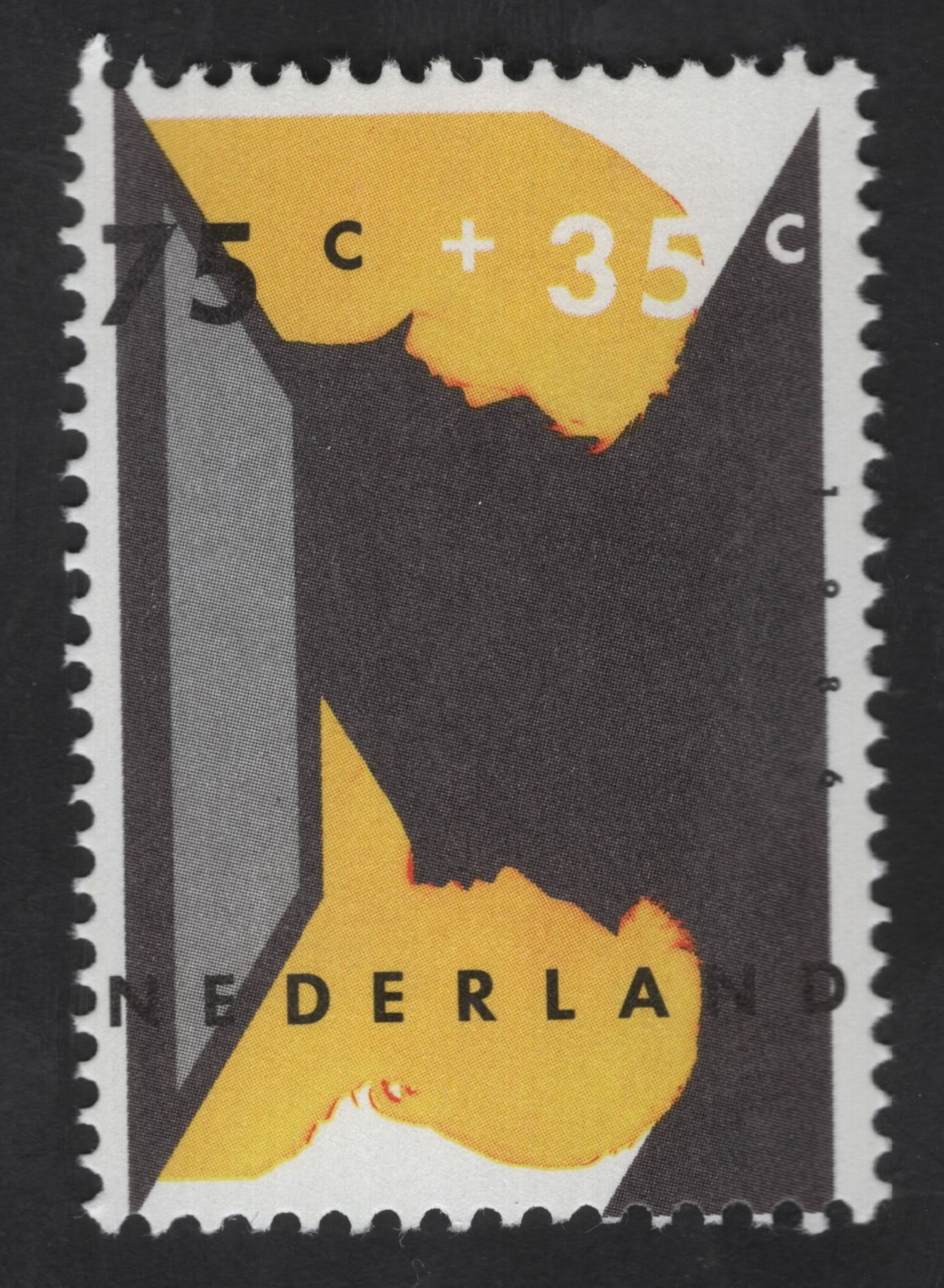 SCG13291 - Netherlands 75c + 35c Semi-Postal Charity Stamp – Kinderzegel Abstract Design