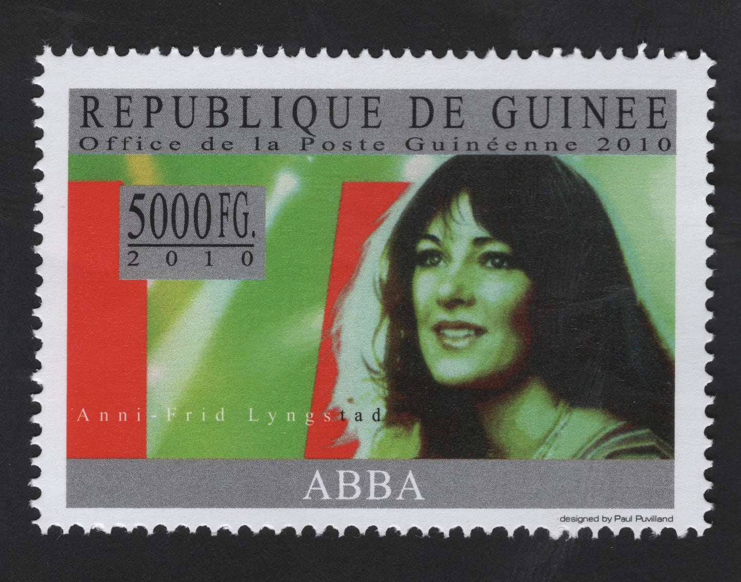 SCG13315 - Guinea 2010 – ABBA: Anni-Frid Lyngstad 5000 FG Commemorative Stamp