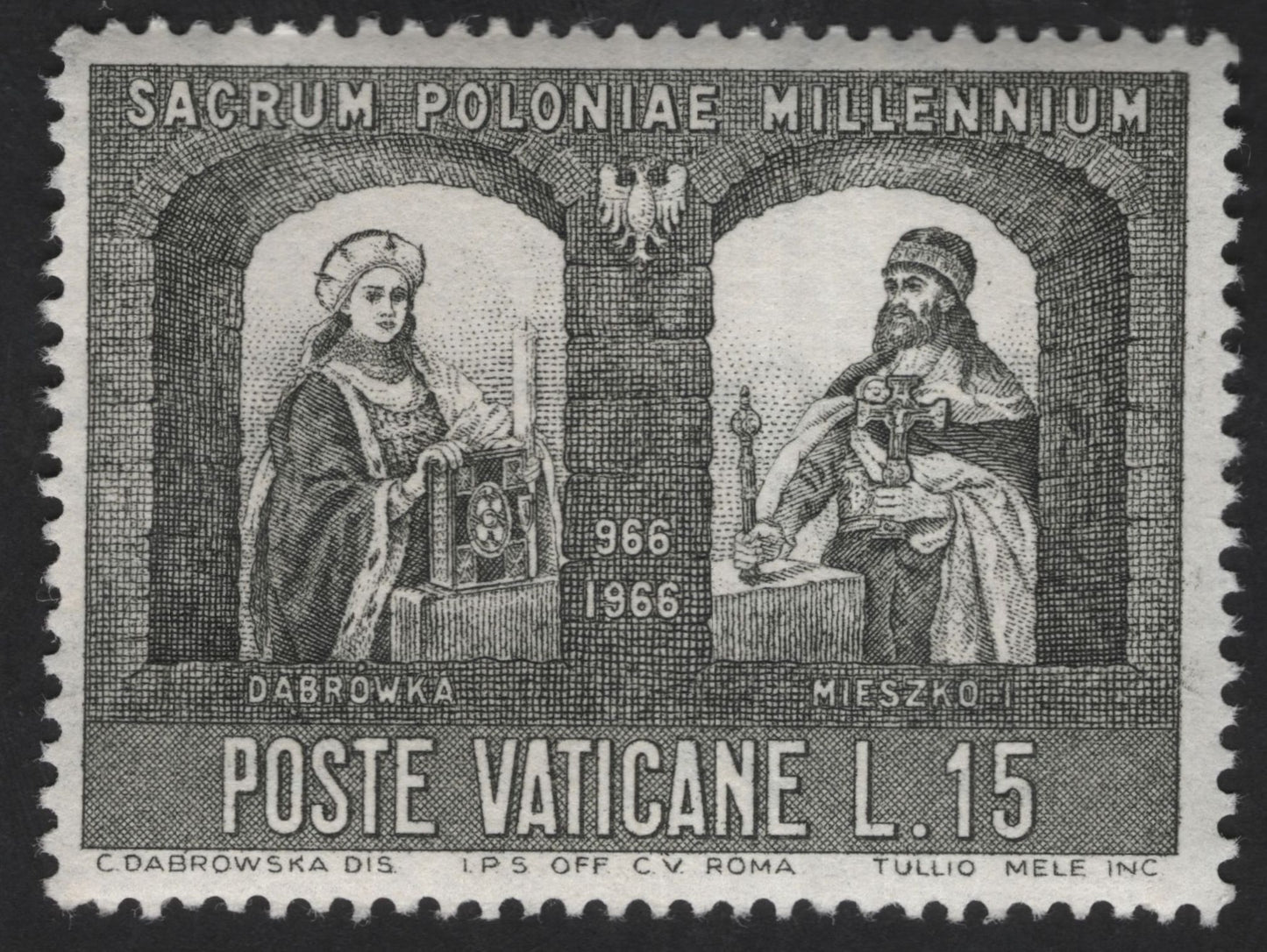 SCG13478 - Vatican City 1966 Sacrum Poloniae Millennium – St. Wojciech, Mieszko I & Dąbrówka Stamp Set