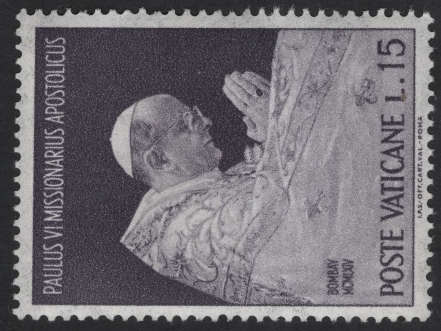 SCG13490 - Vatican City 1964 – Pope Paul VI Missionary Apostolic Visit to Bombay Stamp Set