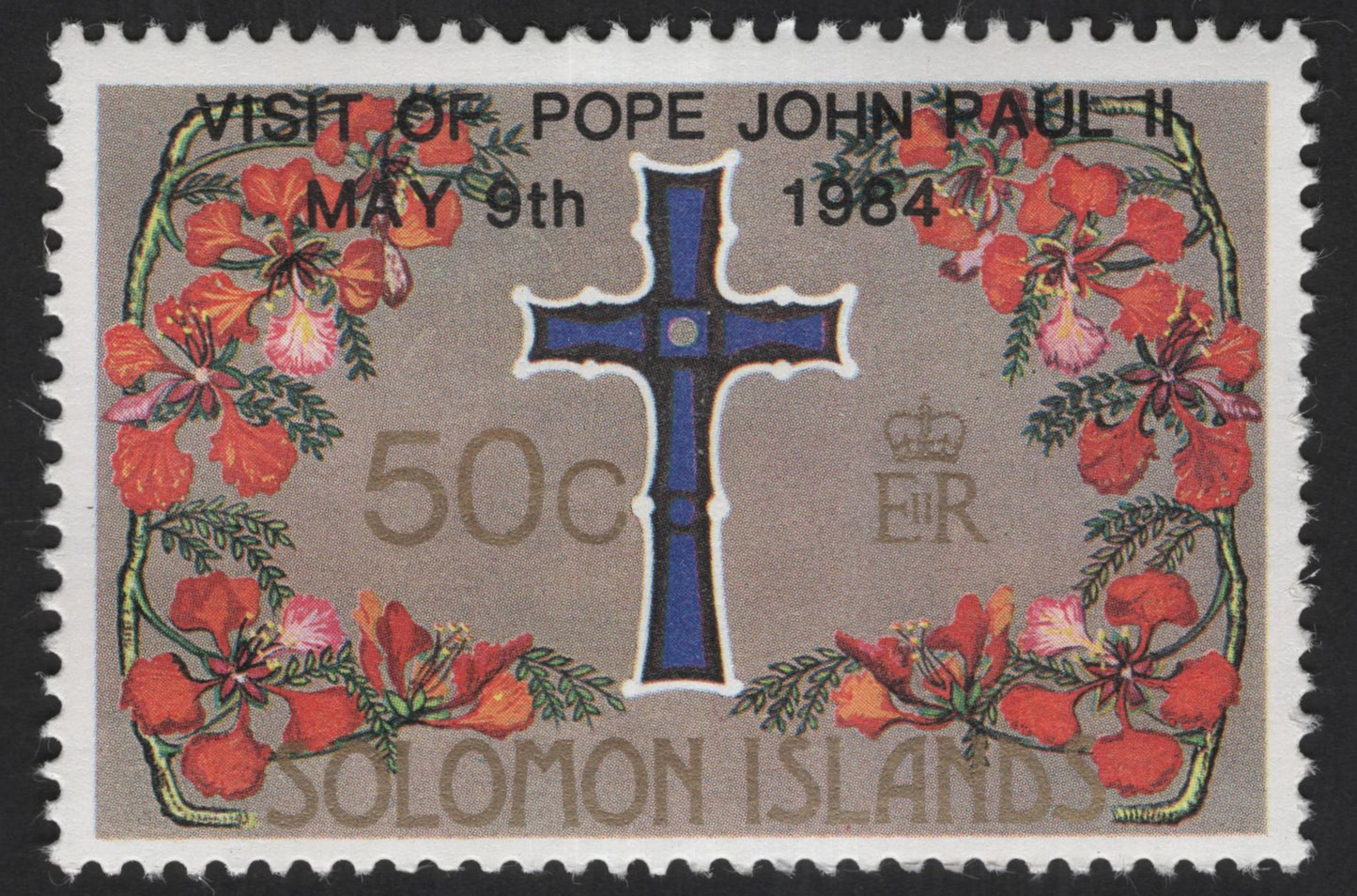 SCG13551 - Solomon Islands 1984 – Visit of Pope John Paul II Commemorative Stamps (12c & 50c)