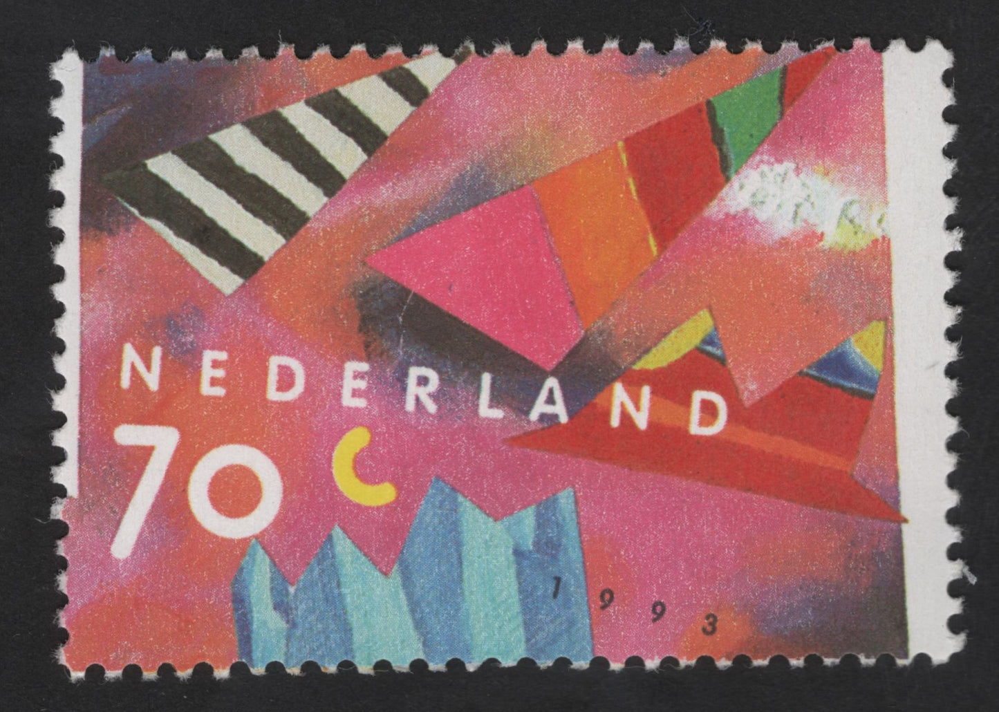 SCG13247 - Netherlands 70 Cent Abstract Art Stamp (1993)
