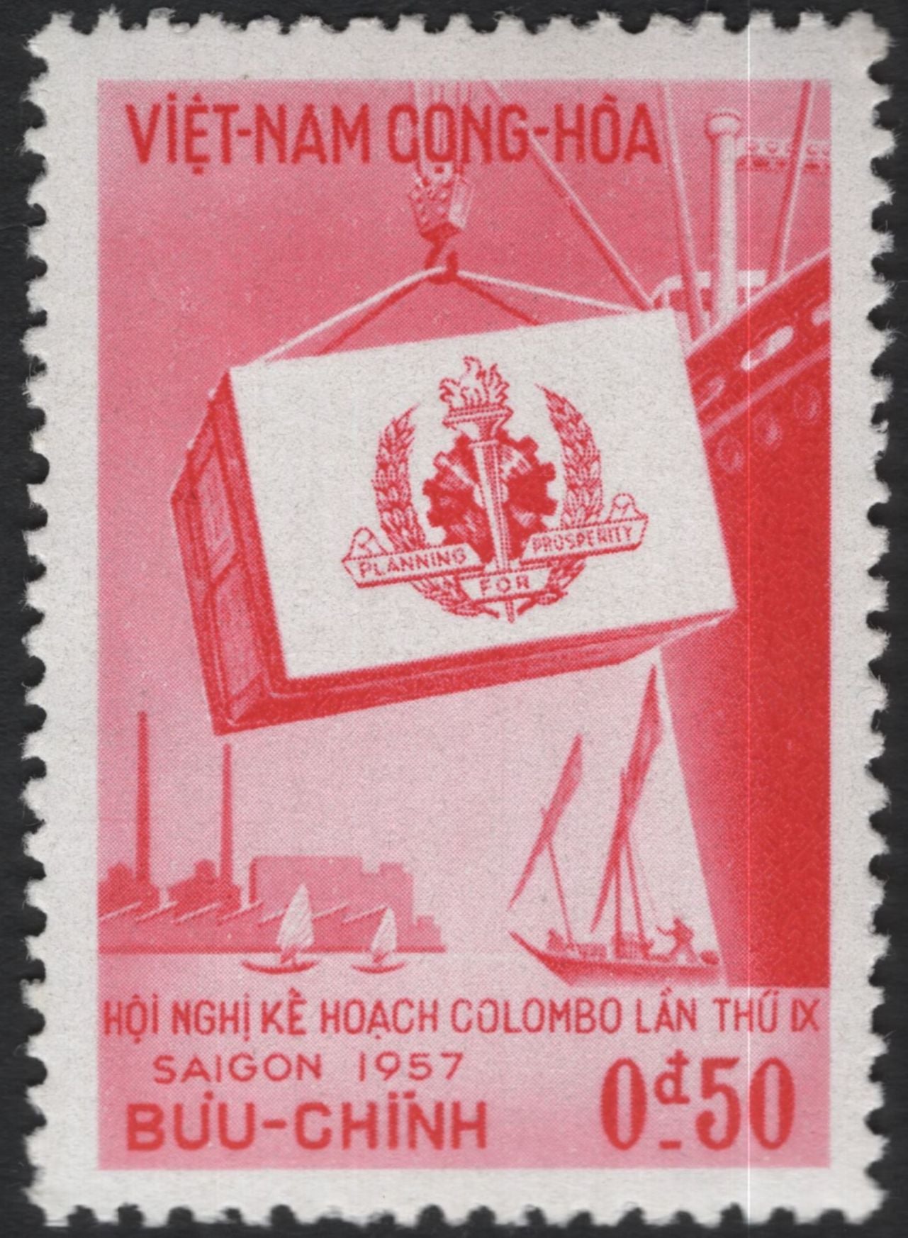 SCG10986 - South Vietnam 1957 Colombo Plan Conference – Saigon Issue (Set of 2)