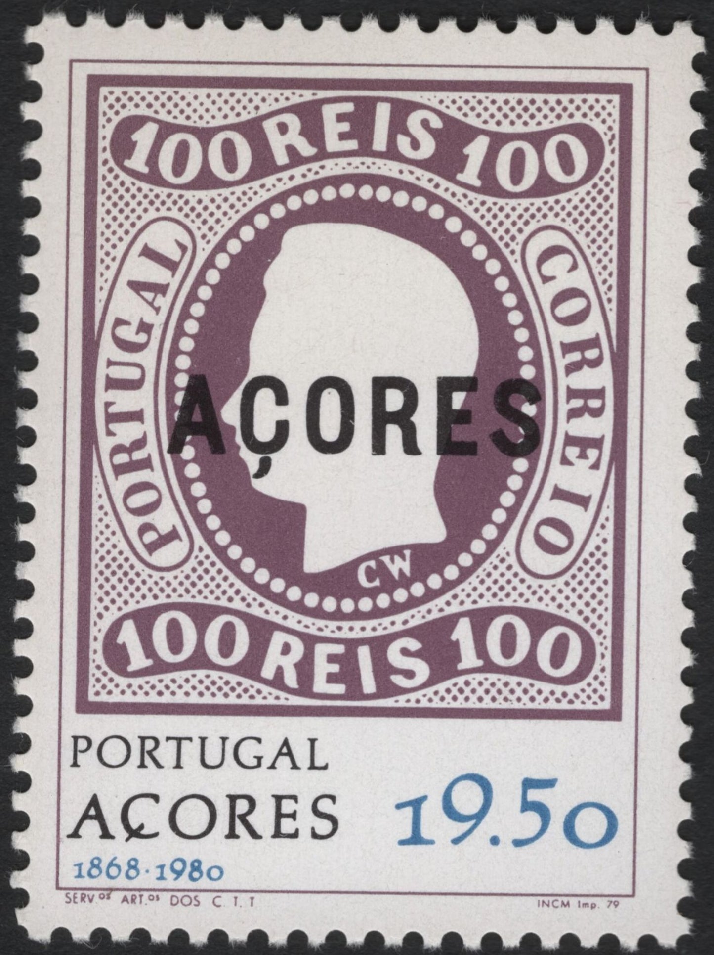 SCG11061 - Portugal – Azores 10r & 100r “AÇORES” Overprints | Classic King Luís I Pair (c.1892–1906)