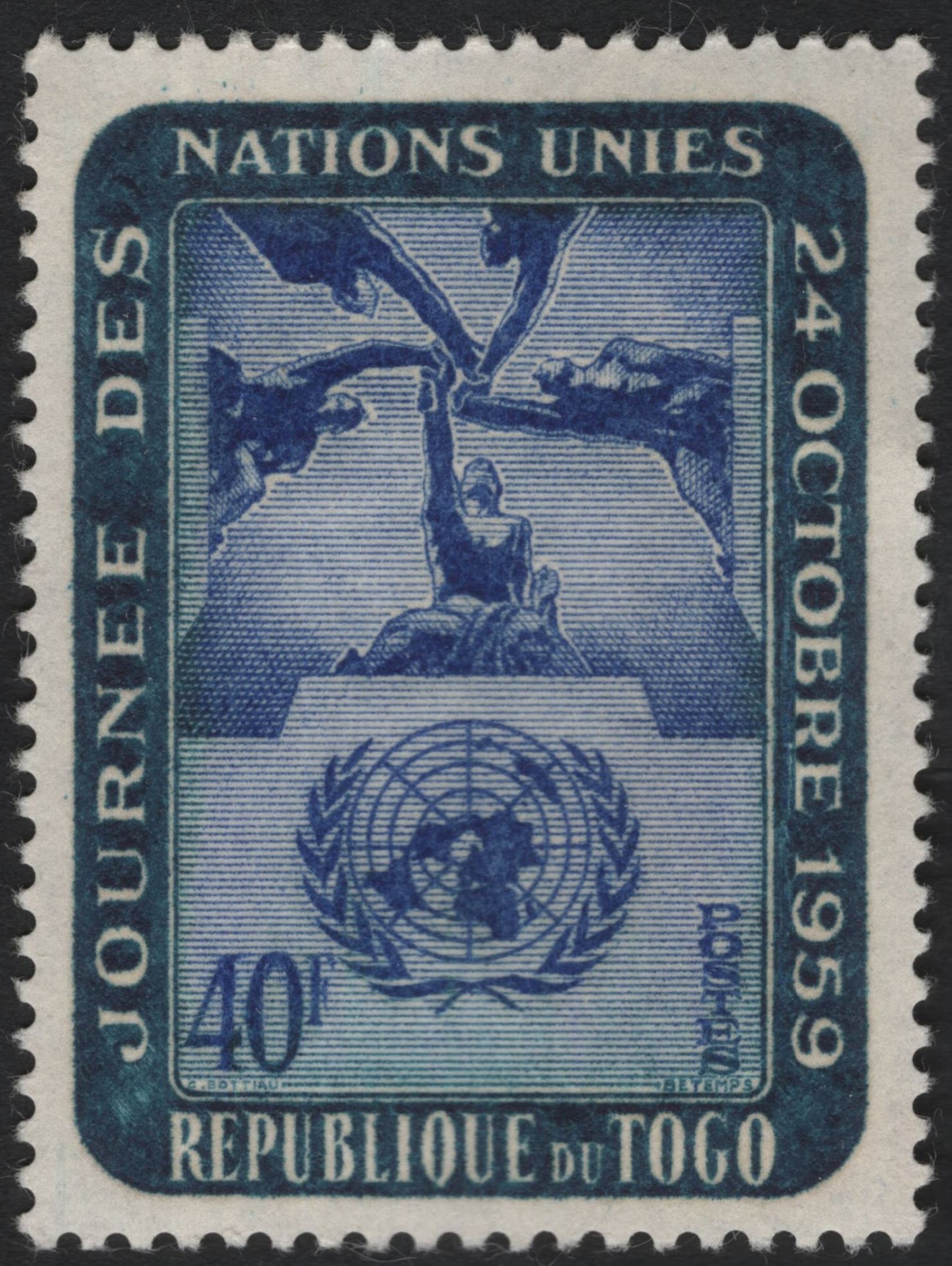 SCG11088 - Togo 1959 United Nations Day – “Hands of Humanity” Full Set (5 Values)