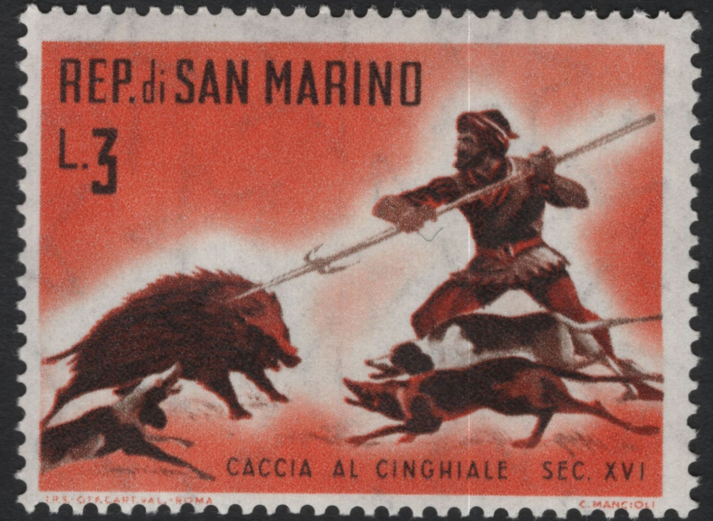 SCG11211 - San Marino – 16th Century Hunting Scenes (1966)